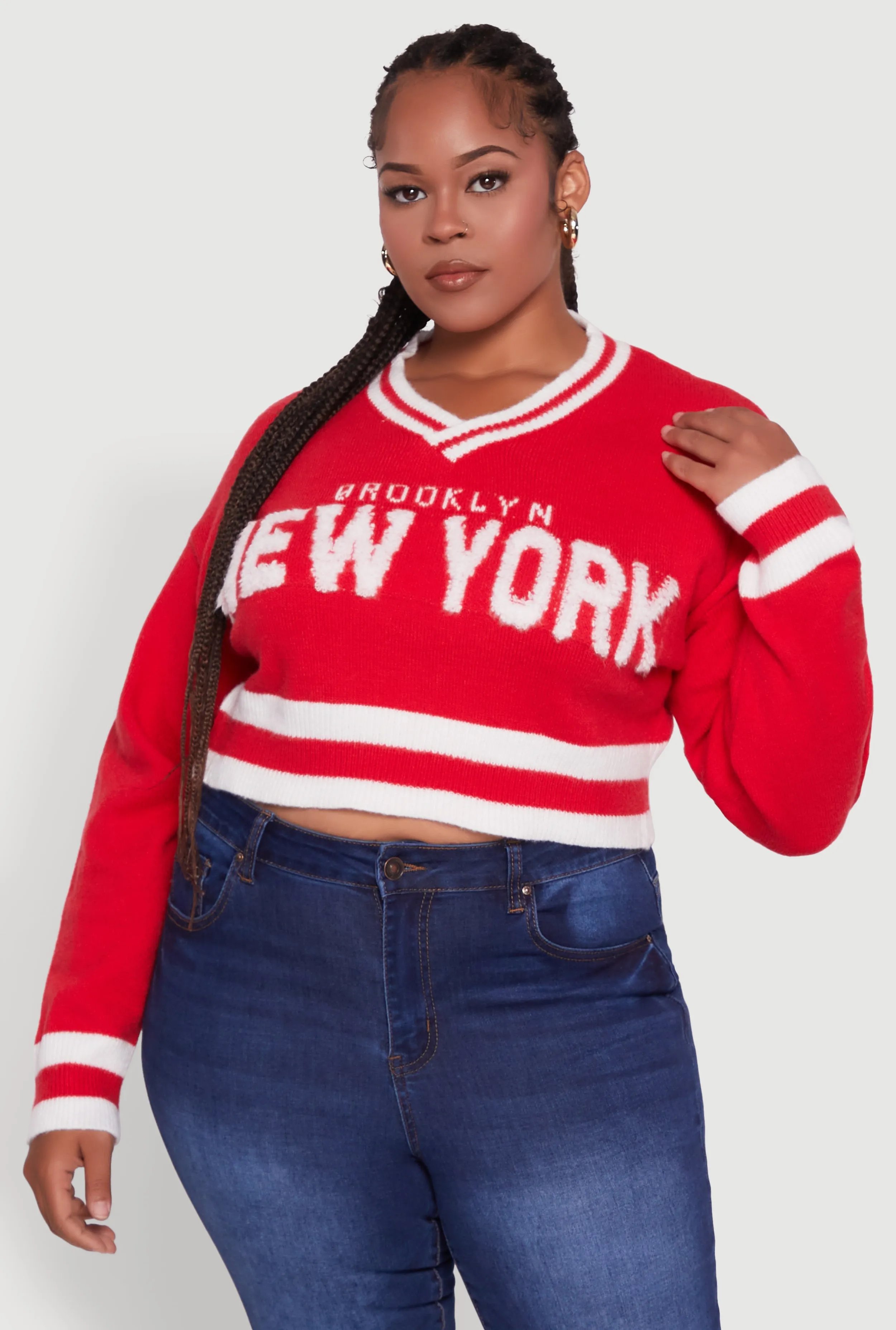 Plus Size Daisy Brooklyn New York Cropped Sweater sold by Rainbow product image thumbnail 2