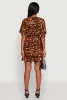 Trendy Leopard Print Tiered V-Neck Cinched Waist Dress sold by Rainbow