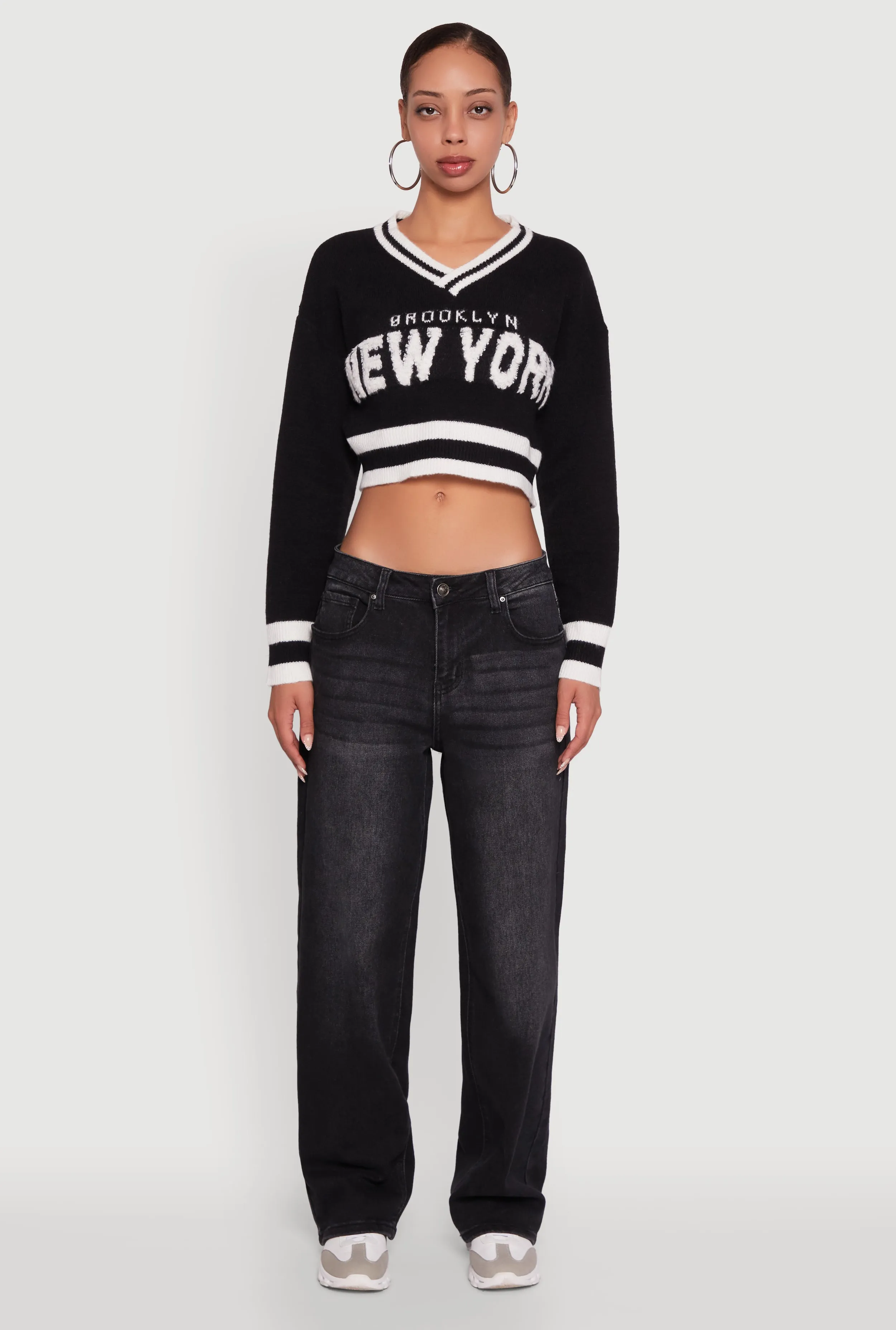Daisy Chenille New York Graphic Cropped Sweater sold by Rainbow product image thumbnail 3