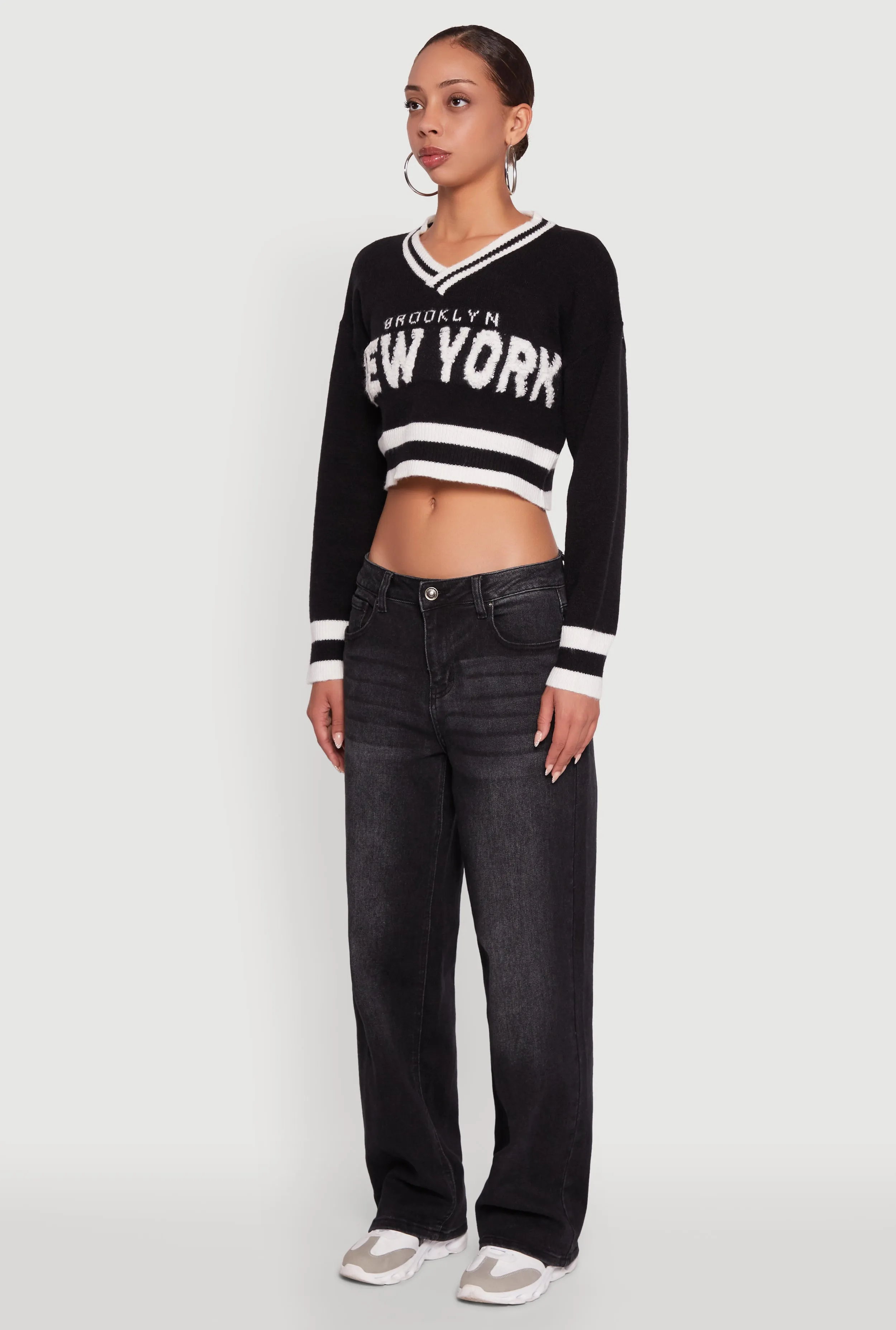 Daisy Chenille New York Graphic Cropped Sweater sold by Rainbow product image thumbnail 5