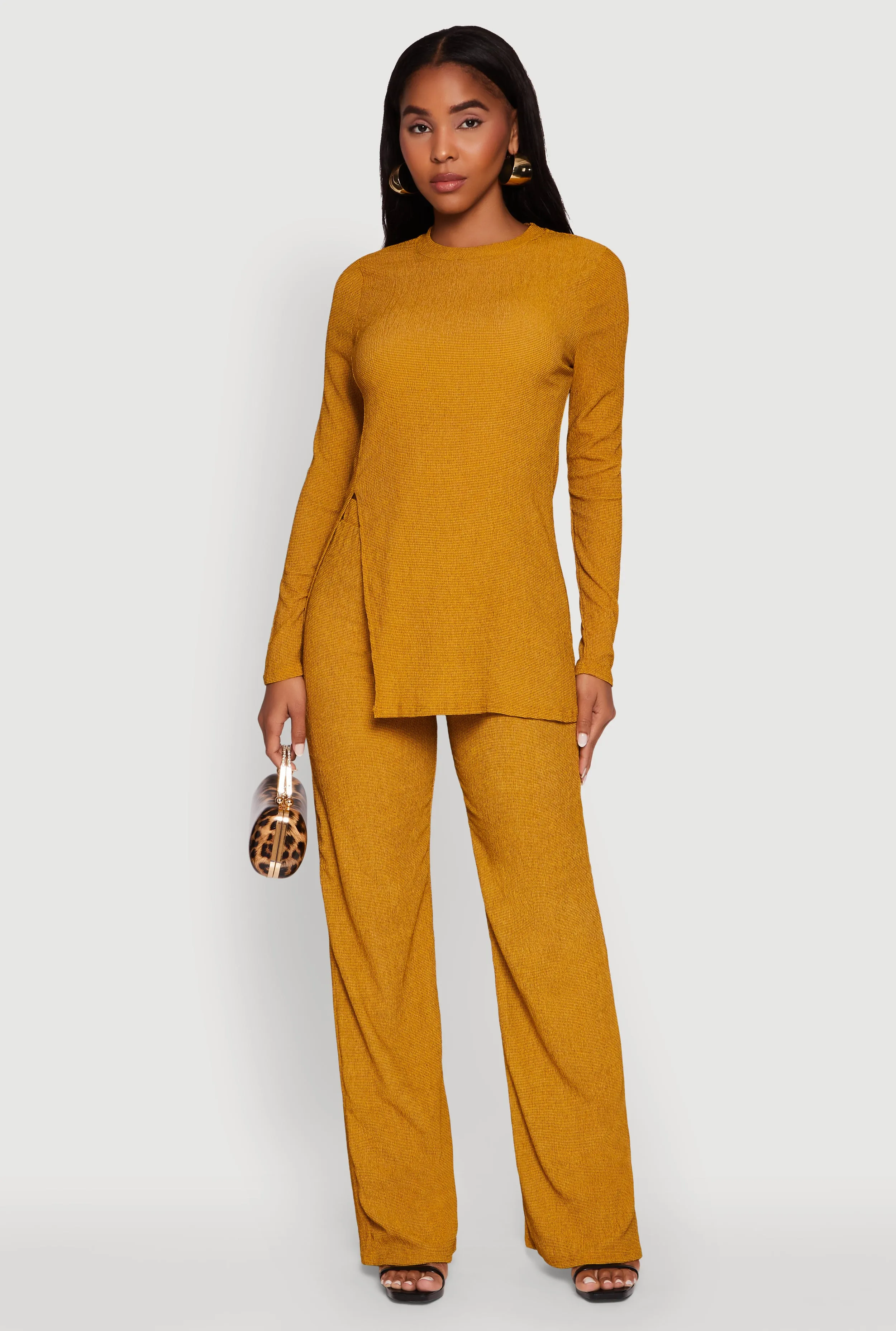 Seersucker Pull On Straight Leg Pants sold by Rainbow