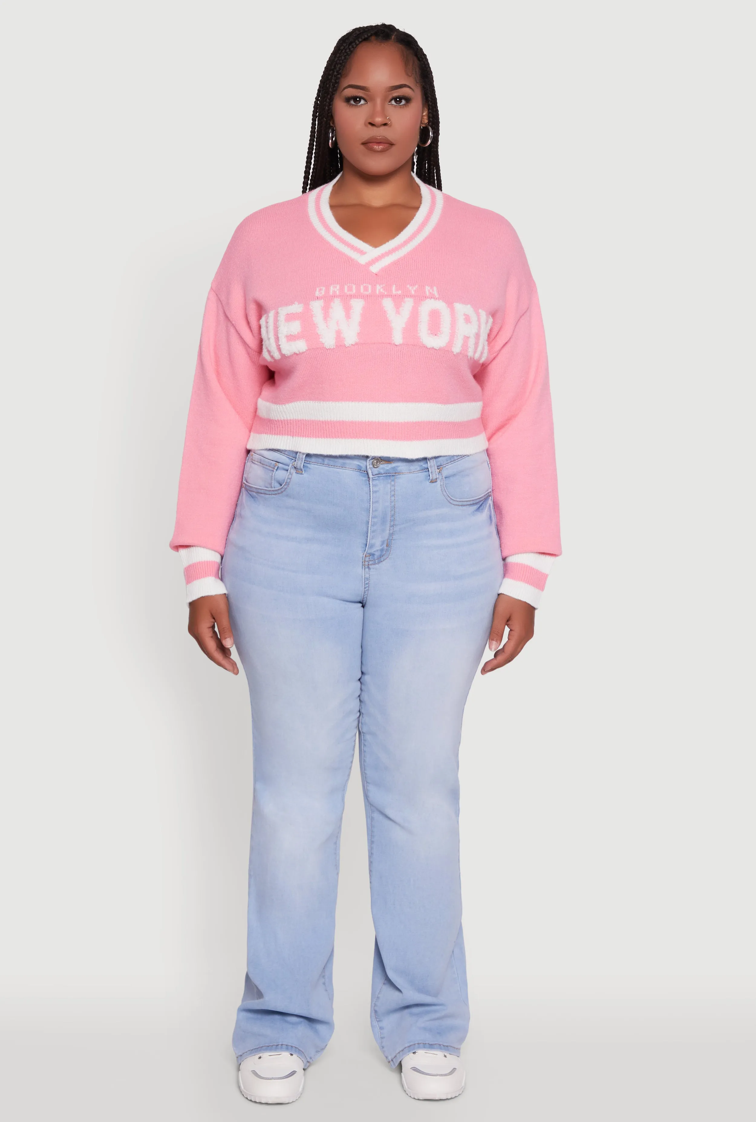Plus Size Daisy Brooklyn New York Cropped Sweater sold by Rainbow product image thumbnail 3