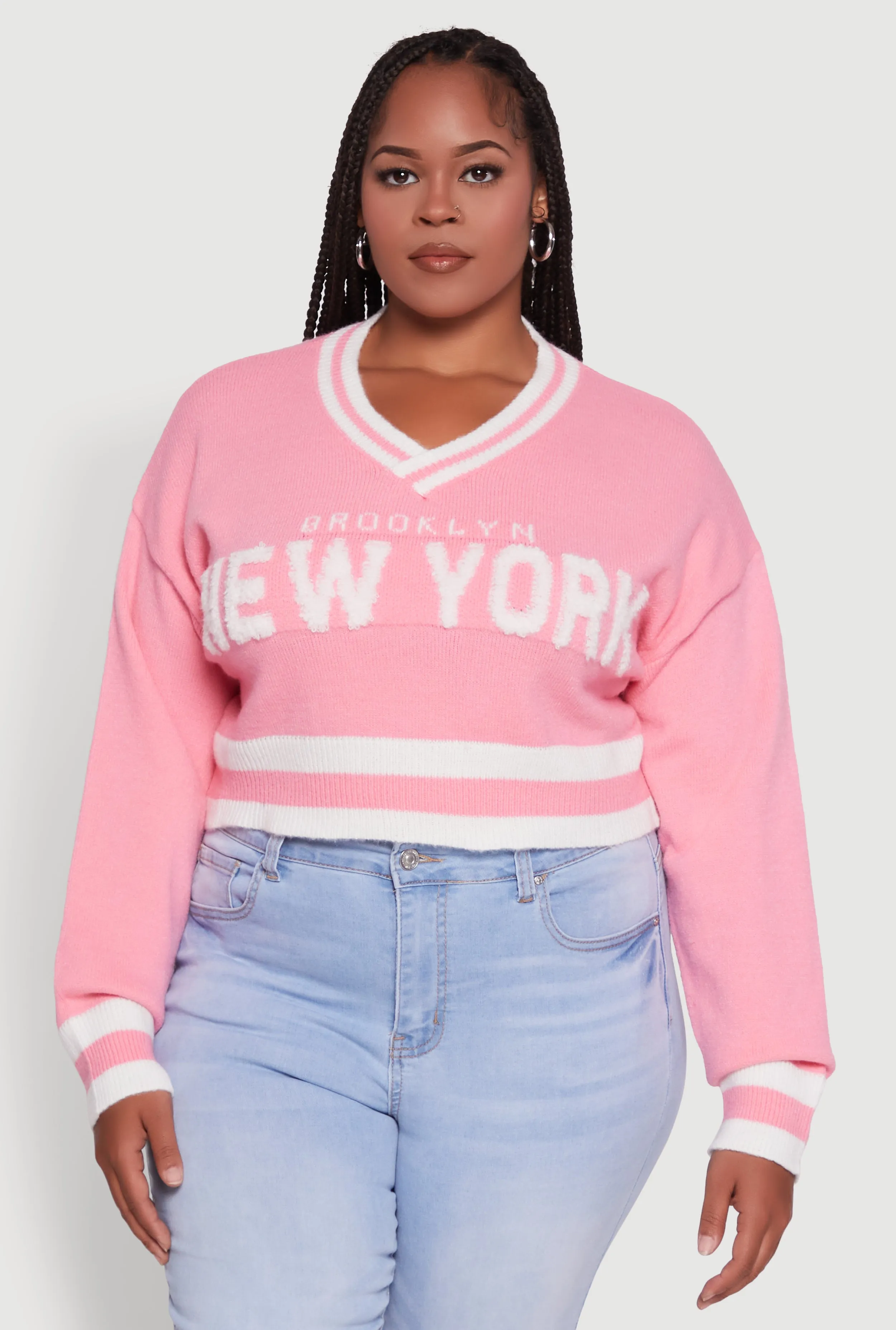 Plus Size Daisy Brooklyn New York Cropped Sweater sold by Rainbow product image thumbnail 2