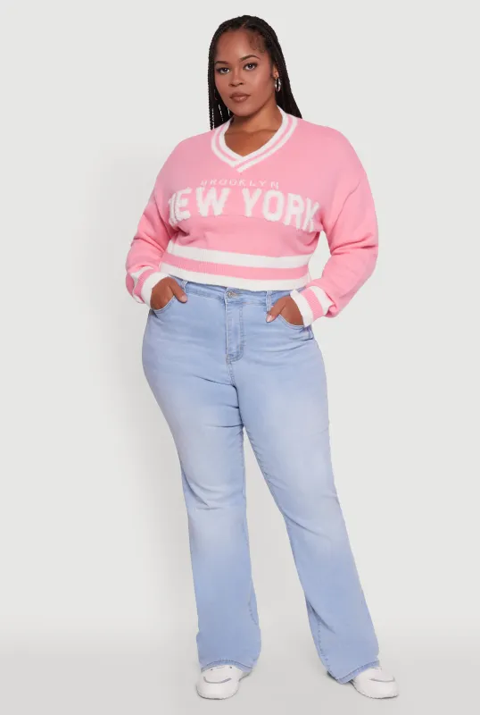 Plus Size Daisy Brooklyn New York Cropped Sweater sold by Rainbow