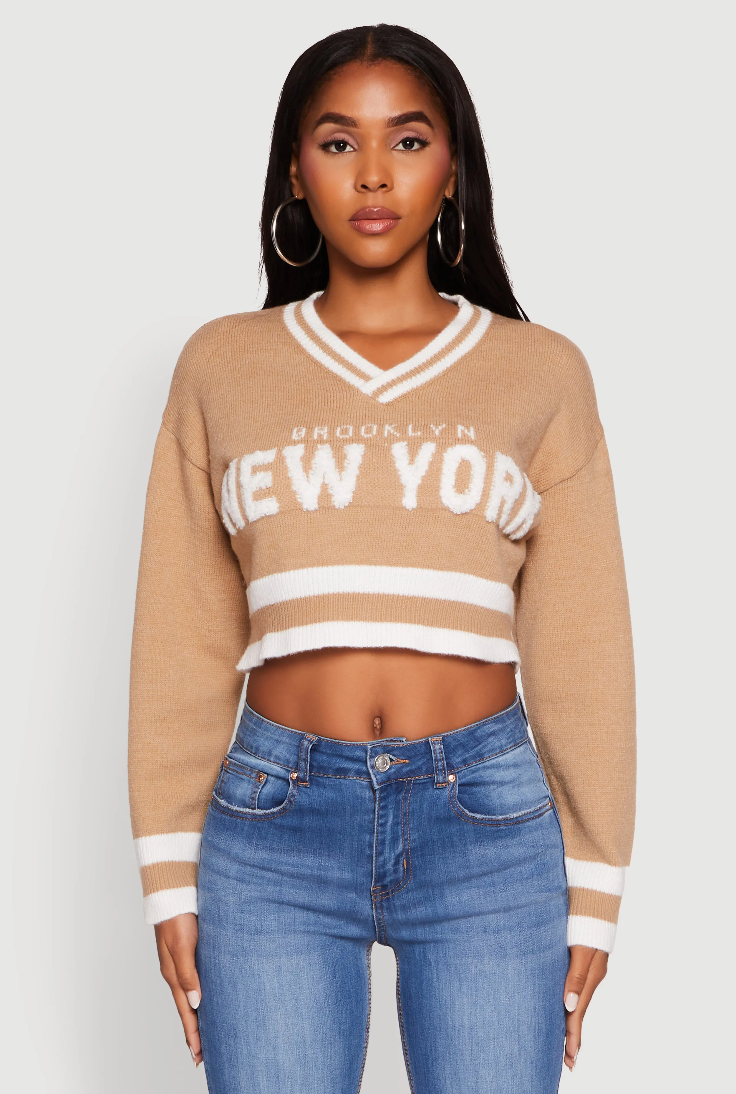 Daisy Chenille New York Graphic Cropped Sweater sold by Rainbow product image thumbnail 2