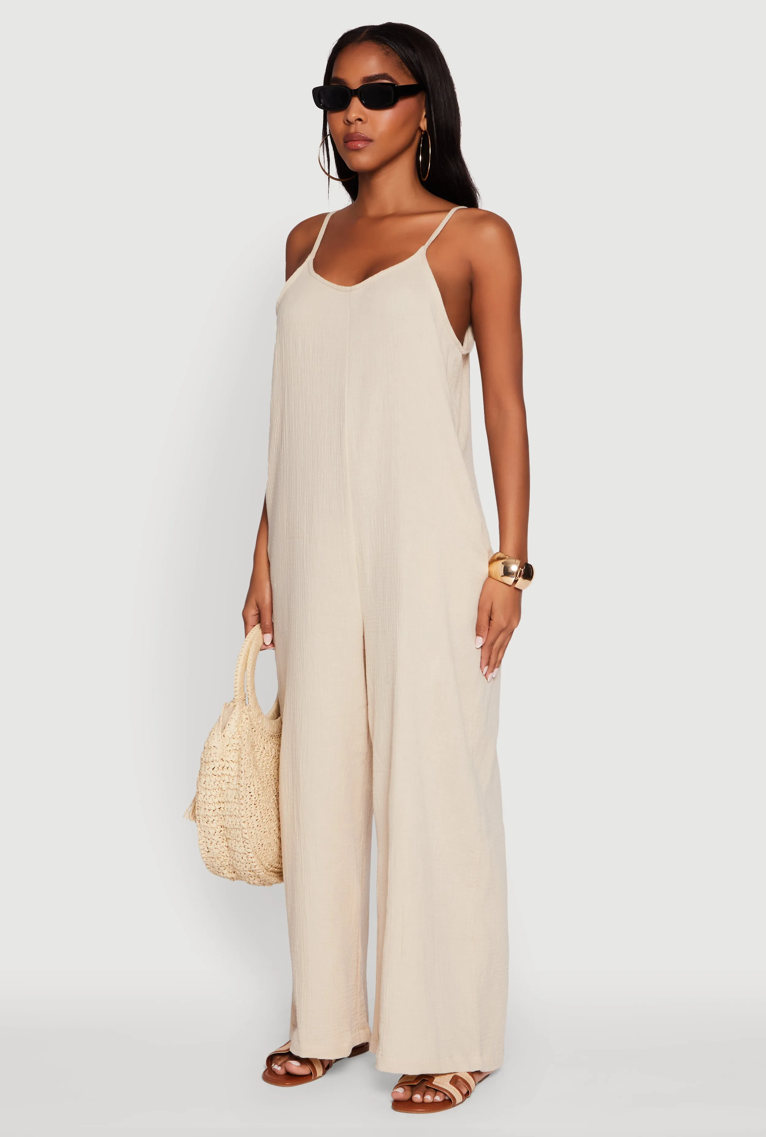 Gauze Knit Wide Leg Jumpsuit sold by Rainbow product image thumbnail 3