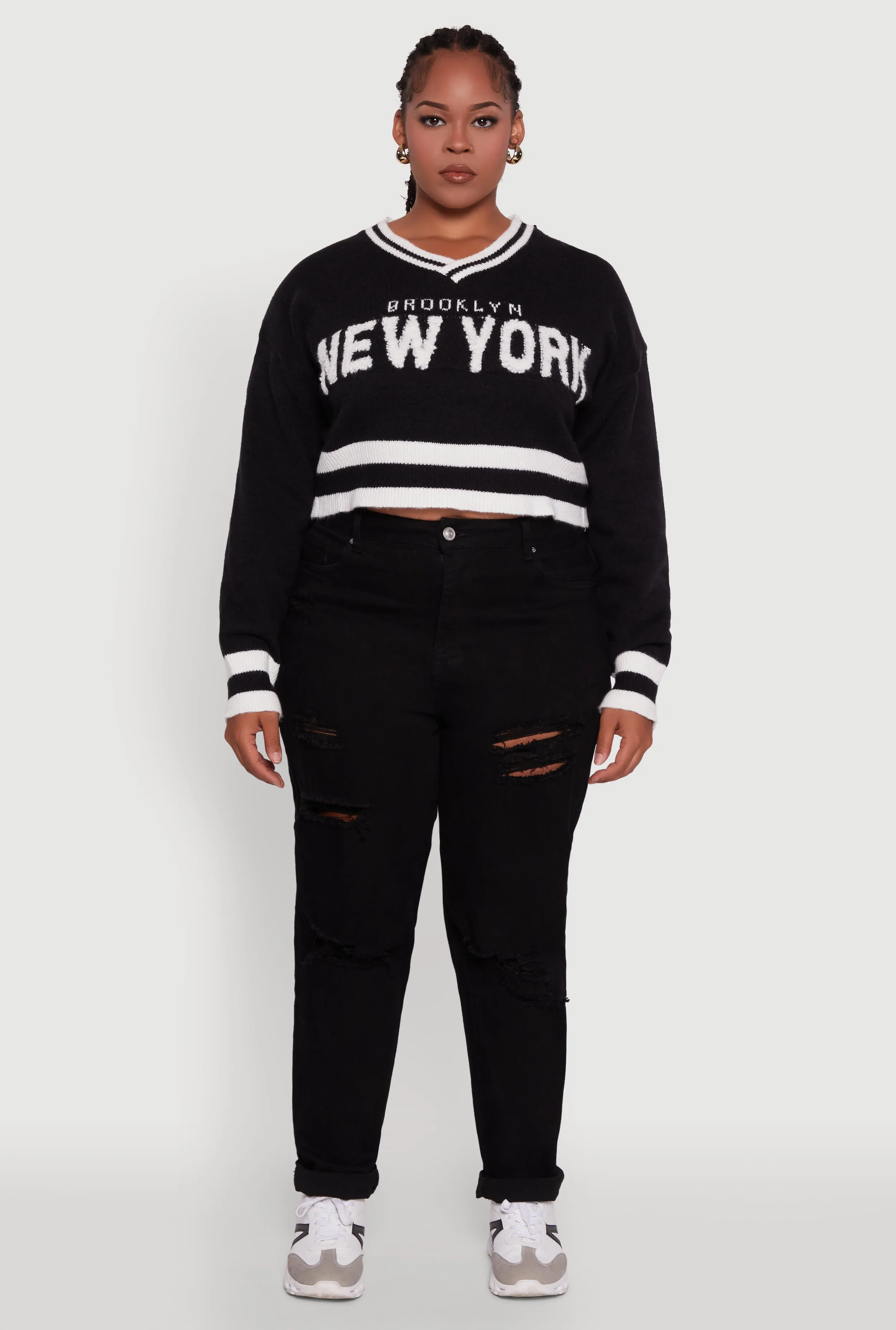 Plus Size Daisy Brooklyn New York Cropped Sweater sold by Rainbow product image thumbnail 3