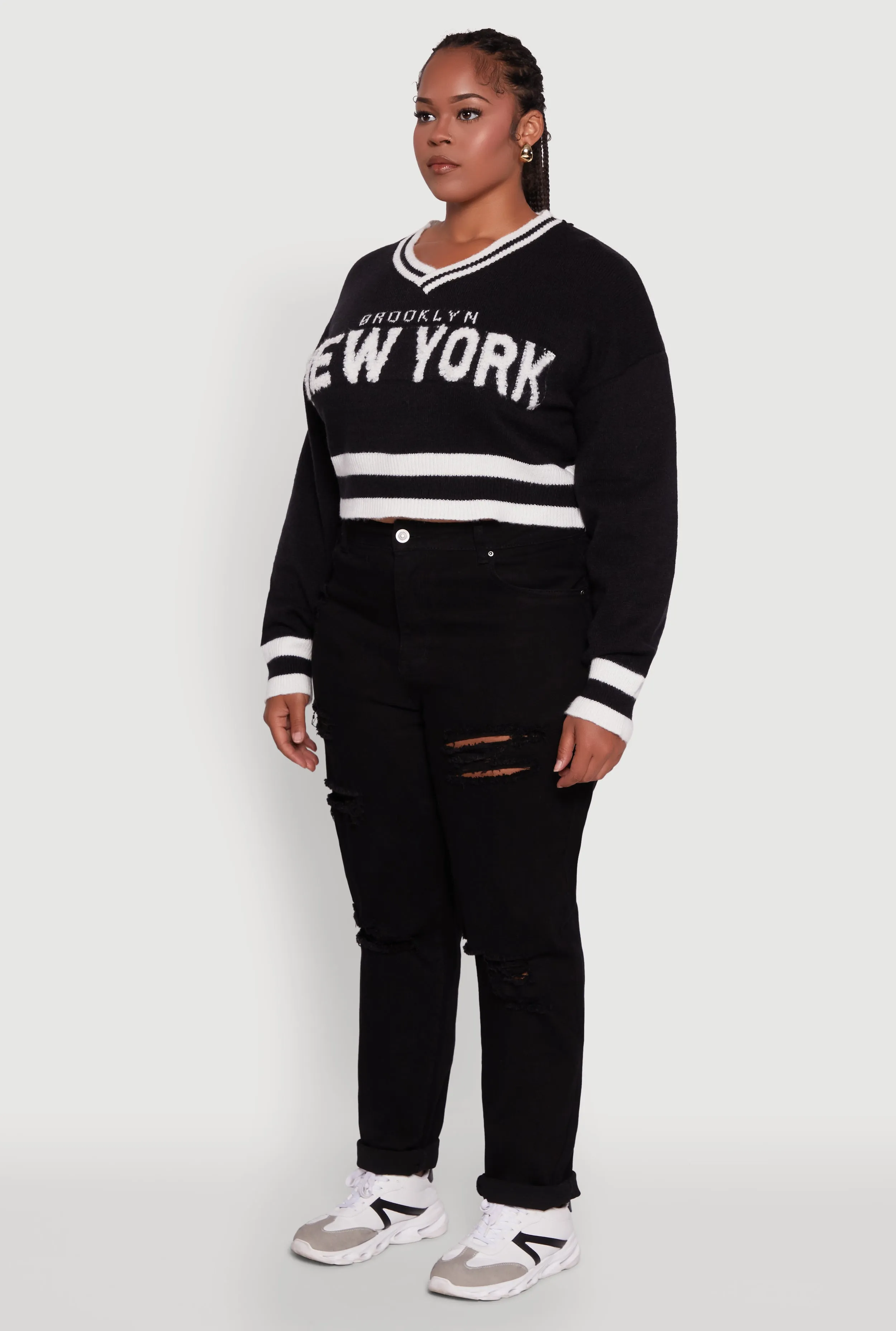 Plus Size Daisy Brooklyn New York Cropped Sweater sold by Rainbow product image thumbnail 5