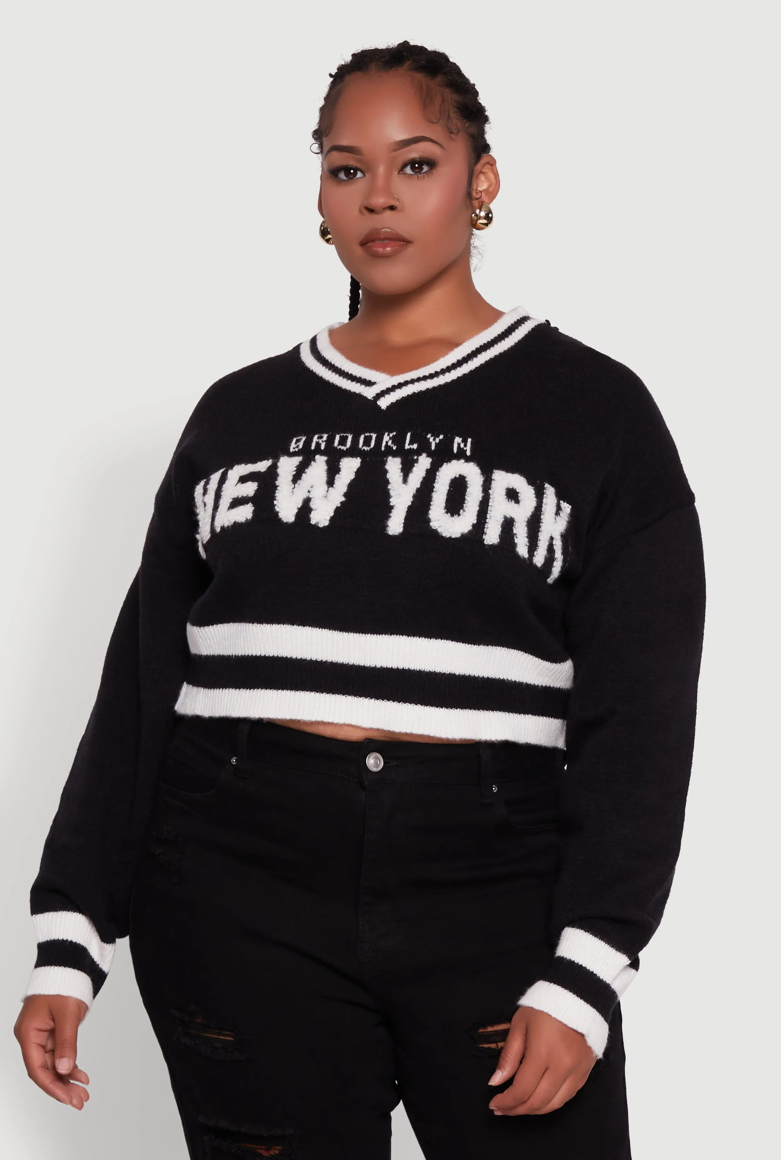 Plus Size Daisy Brooklyn New York Cropped Sweater sold by Rainbow product image thumbnail 2