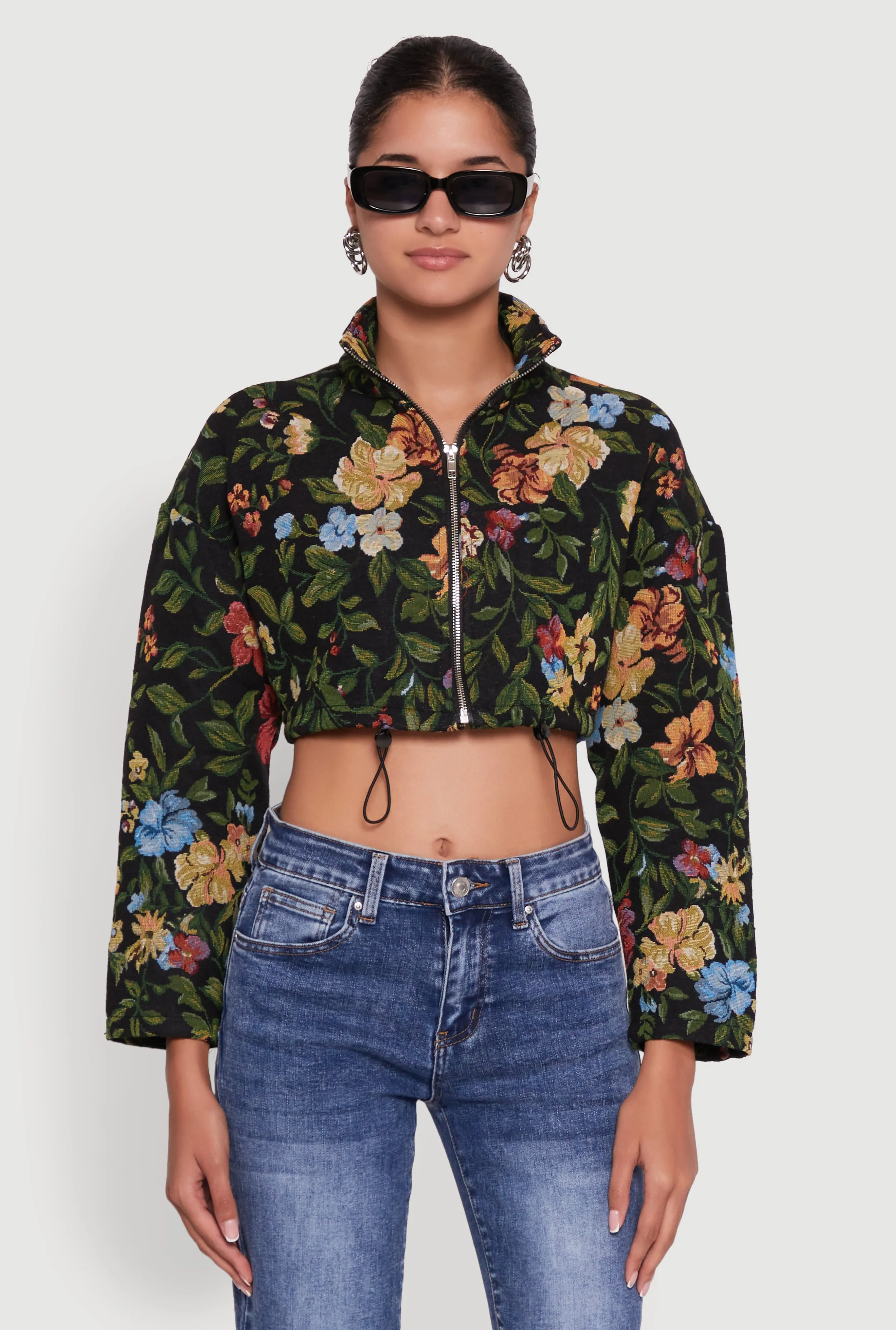 Daisy Patterned Jacquard Cropped Jacket sold by Rainbow product image thumbnail 2