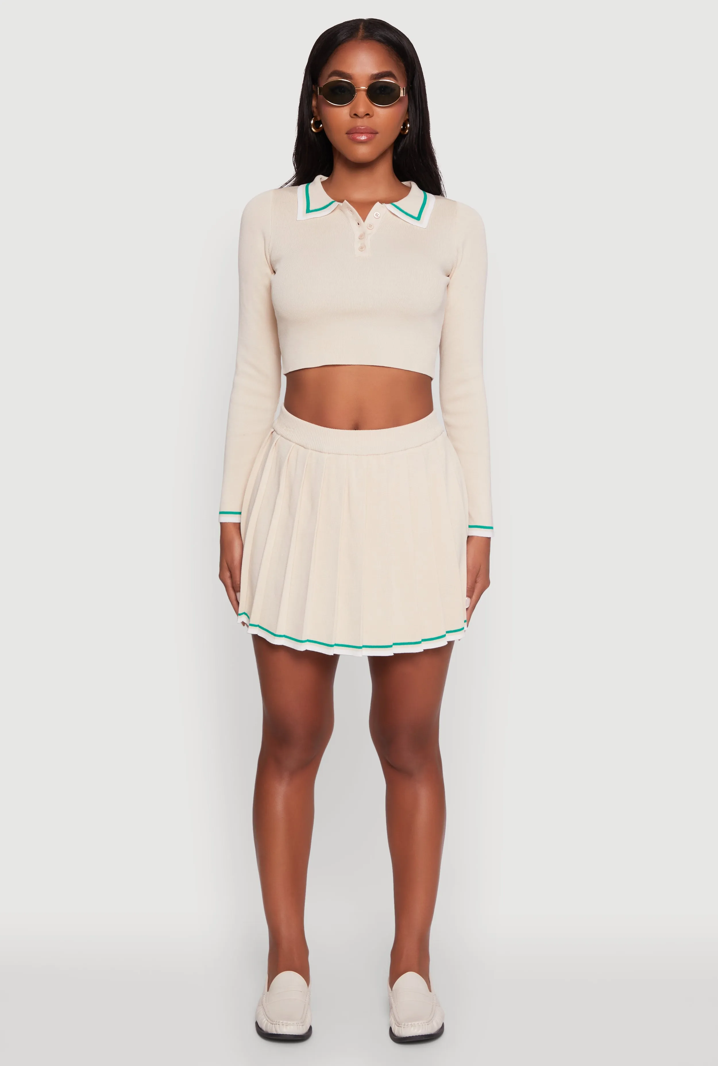 Daisy Contrast Trim Mini Pleated Tennis Skirt sold by Rainbow product image thumbnail 2