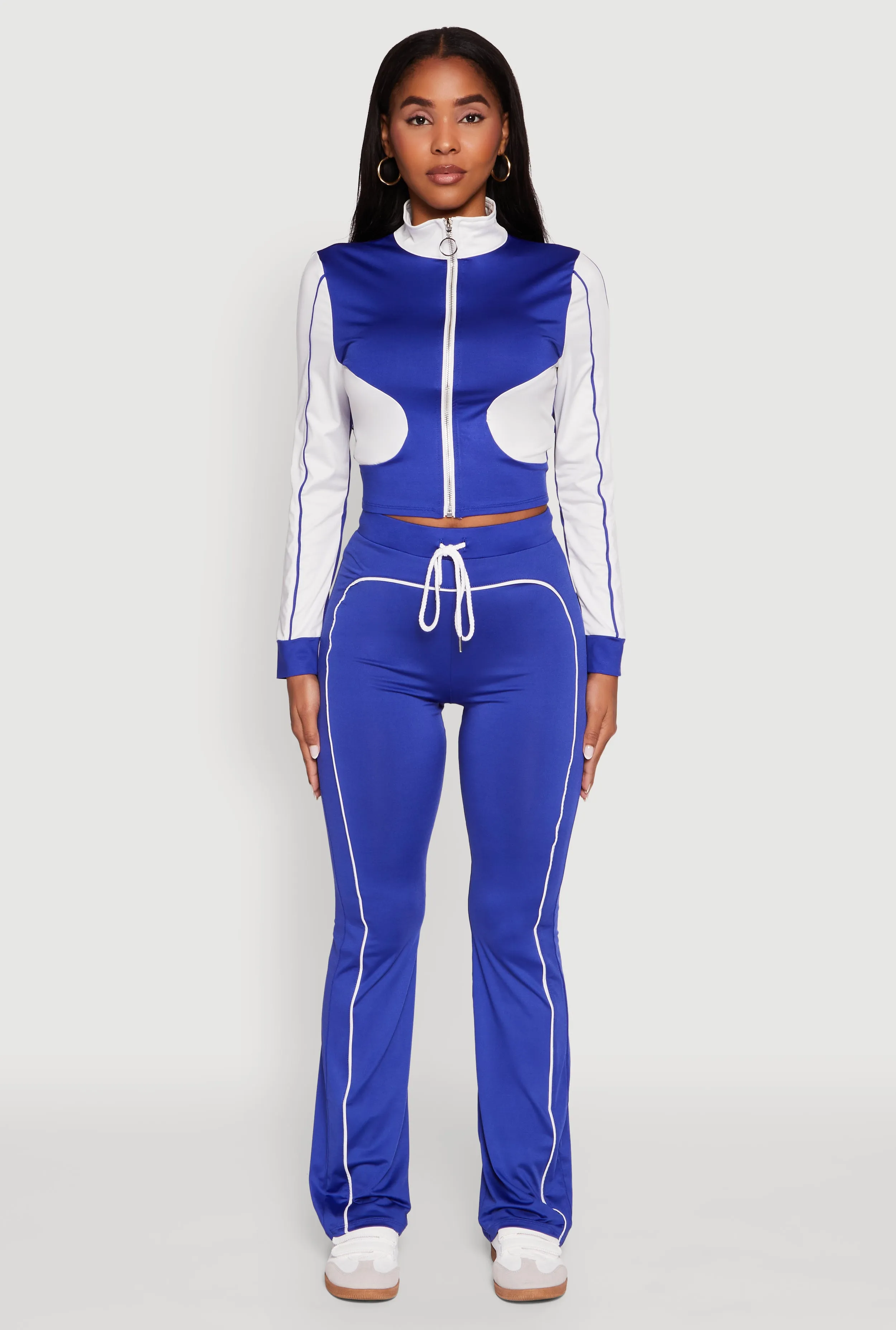 Color Block Long Sleeve O-Ring Zip Front Track Jacket sold by Rainbow product image thumbnail 3