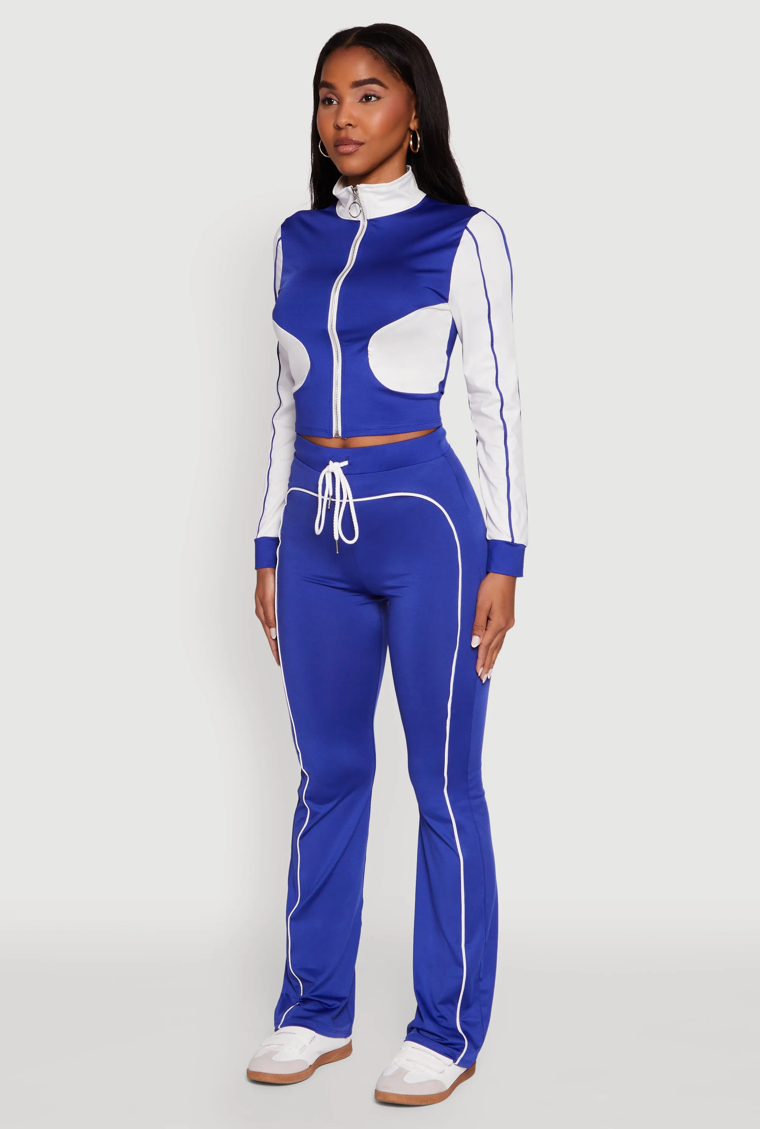 Color Block Long Sleeve O-Ring Zip Front Track Jacket sold by Rainbow product image thumbnail 5