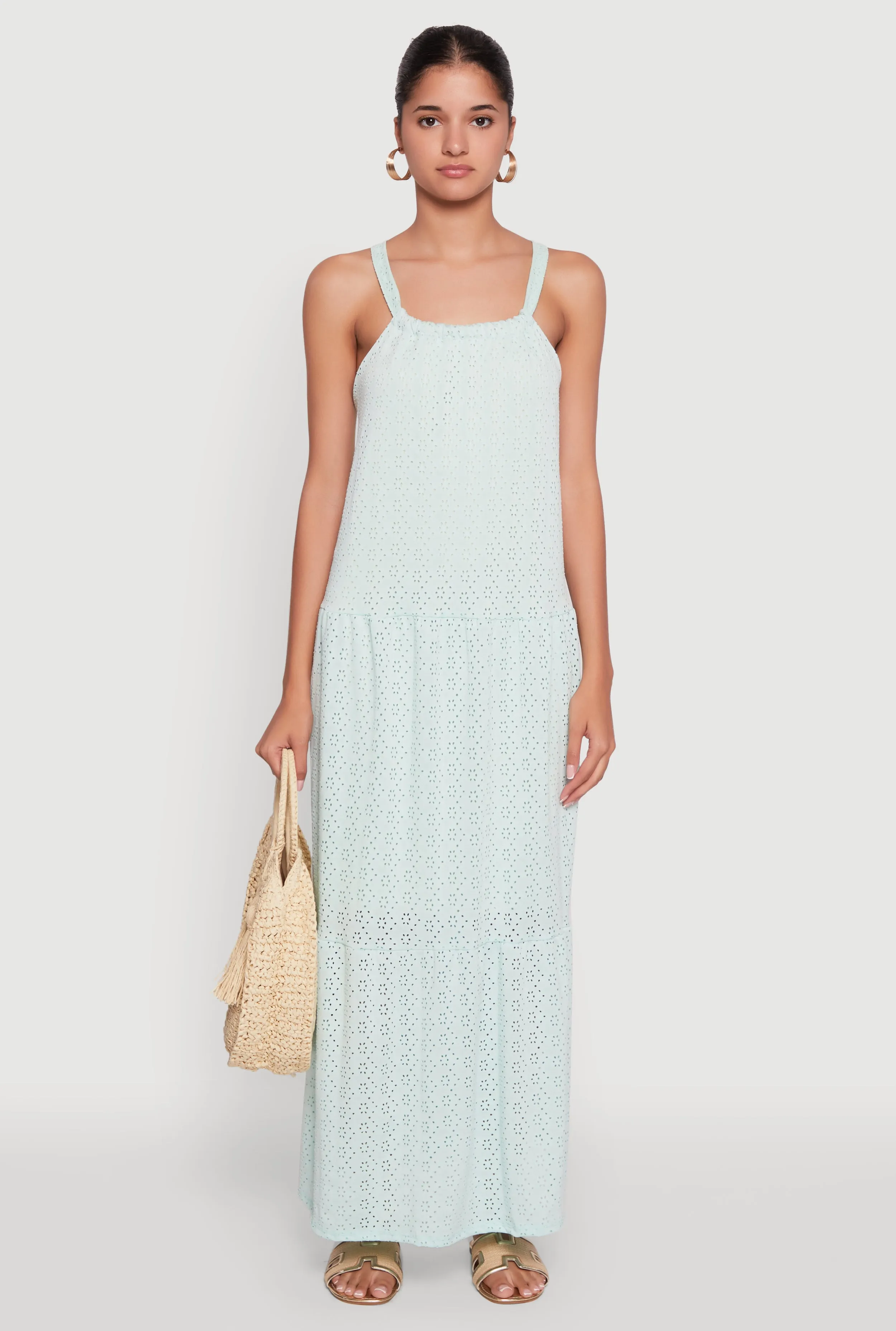 Eyelet Tiered A-Line Maxi Dress sold by Rainbow product image thumbnail 2