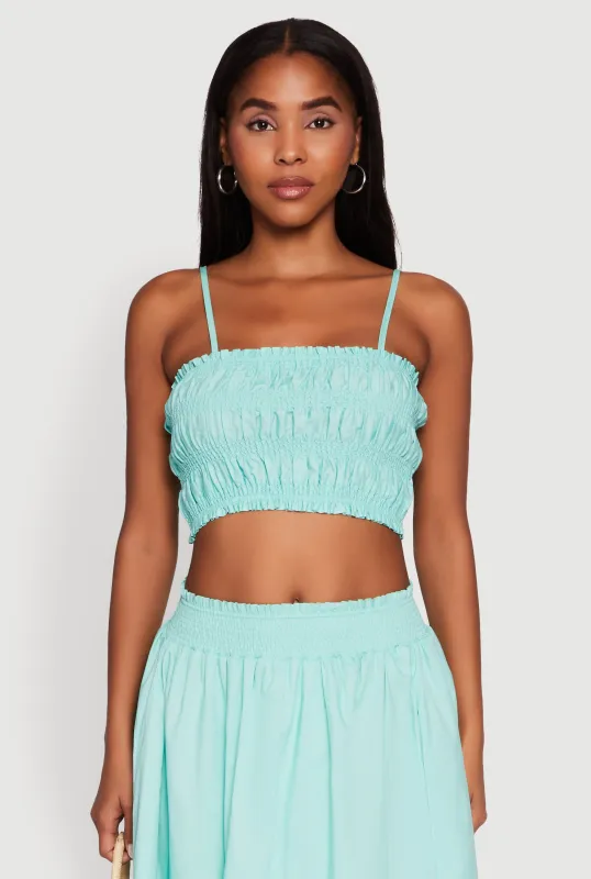 Chic Sleeveless Cami with Square Neck and Cropped Hem sold by Rainbow