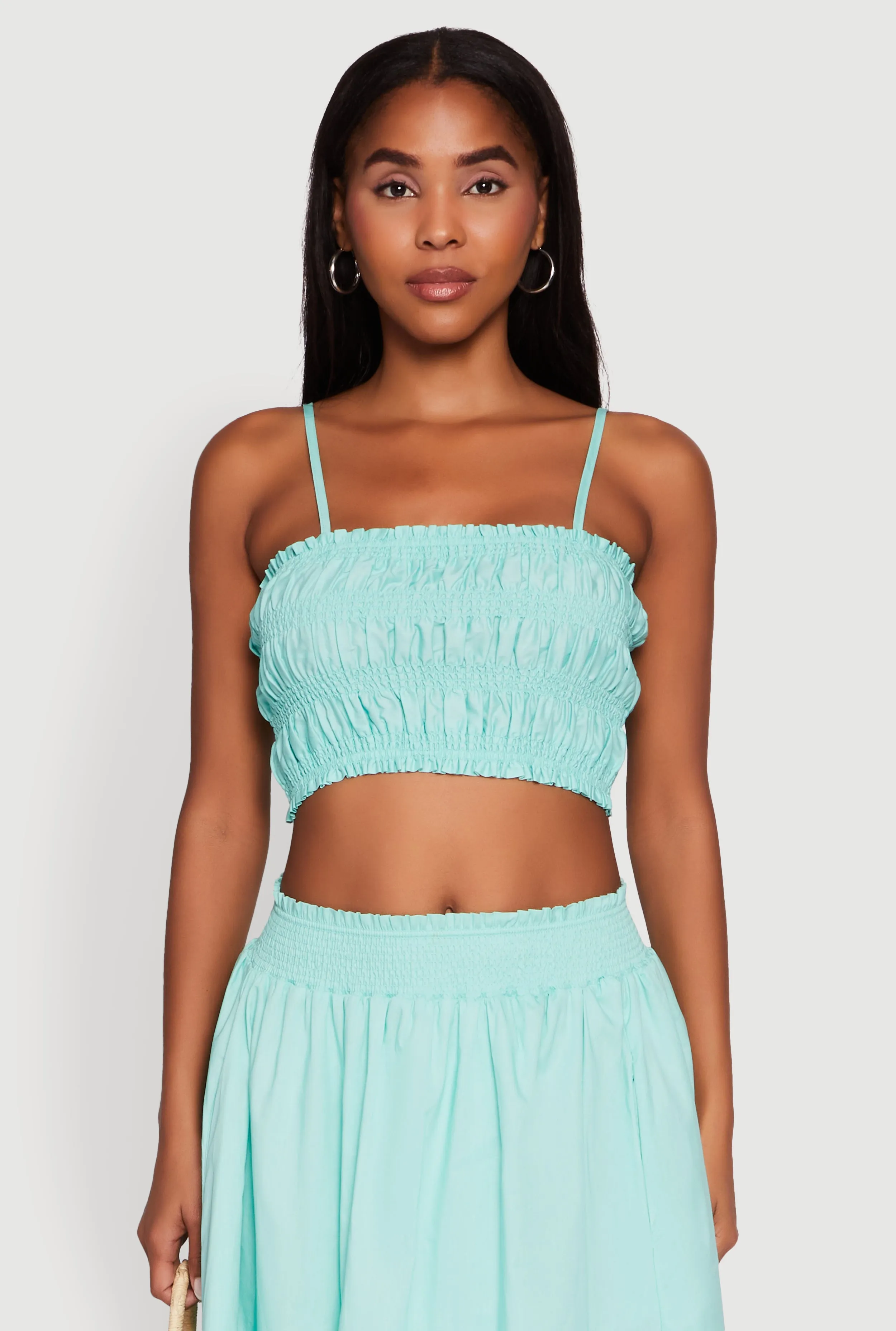 Chic Sleeveless Cami with Square Neck and Cropped Hem sold by Rainbow