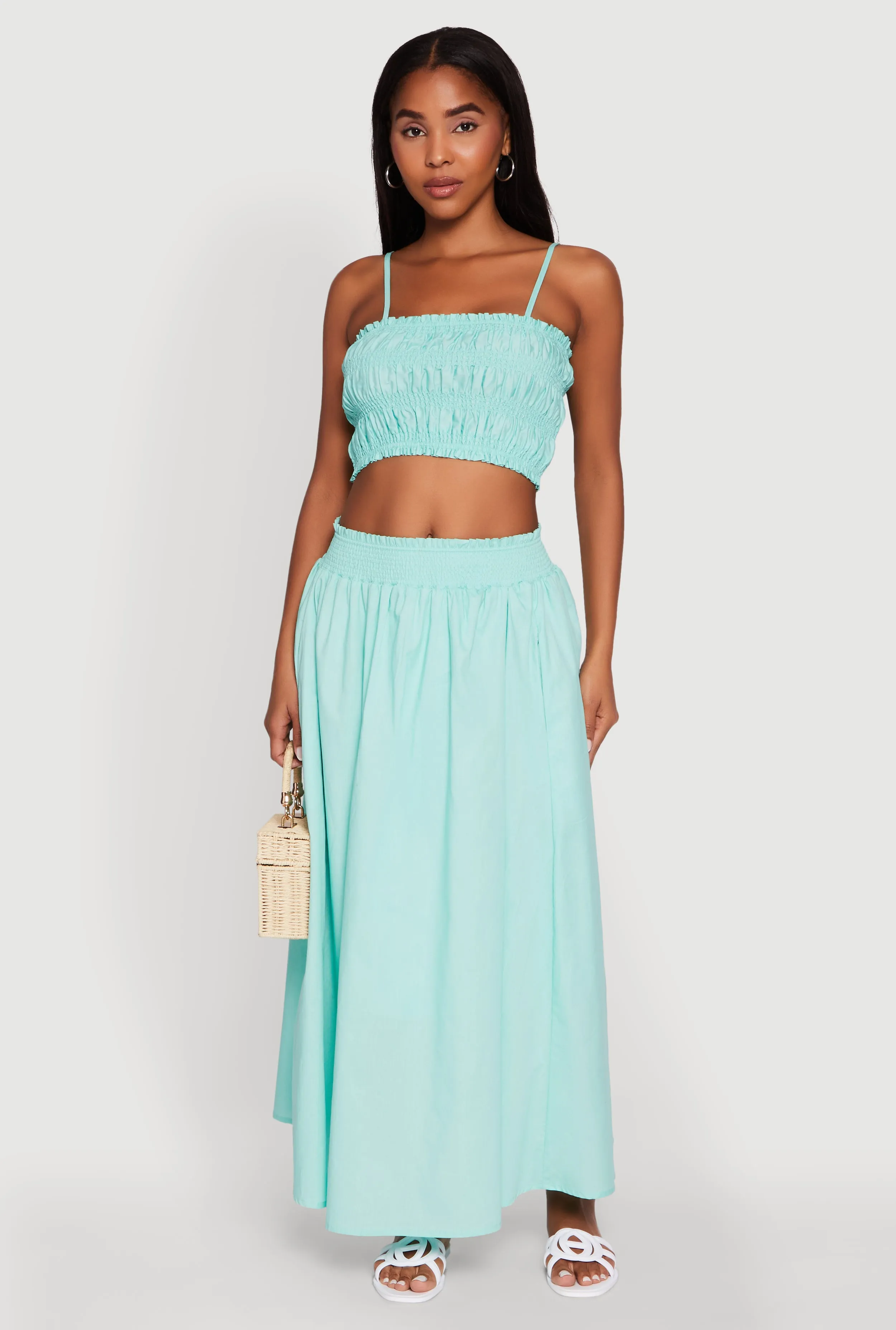 Chic Sleeveless Cami with Square Neck and Cropped Hem sold by Rainbow product image thumbnail 2