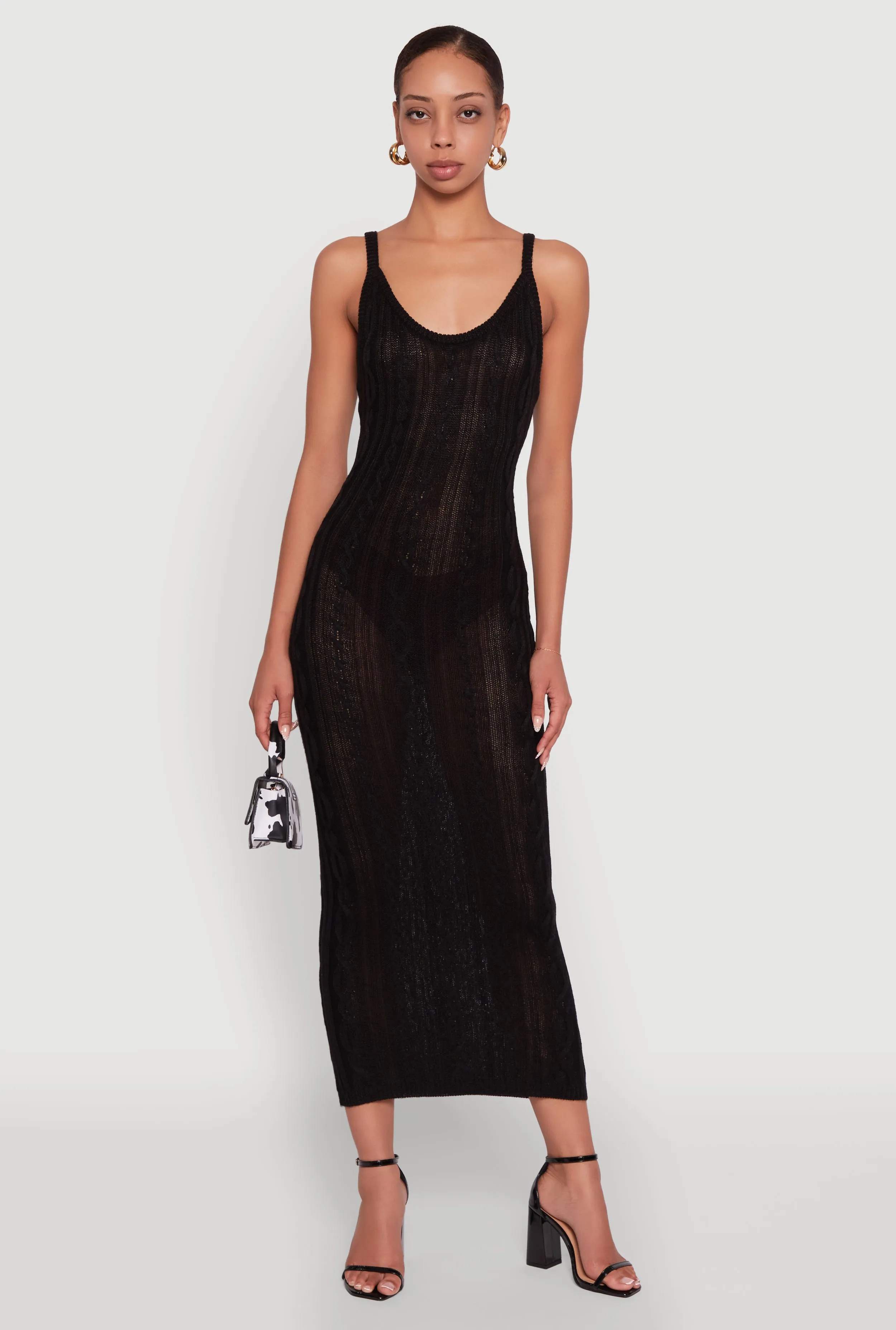 Trendy Cable Knit Sleeveless Maxi Dress sold by Rainbow