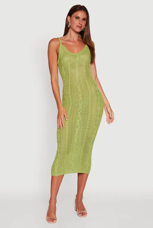 Trendy Cable Knit Sleeveless Maxi Dress sold by Rainbow