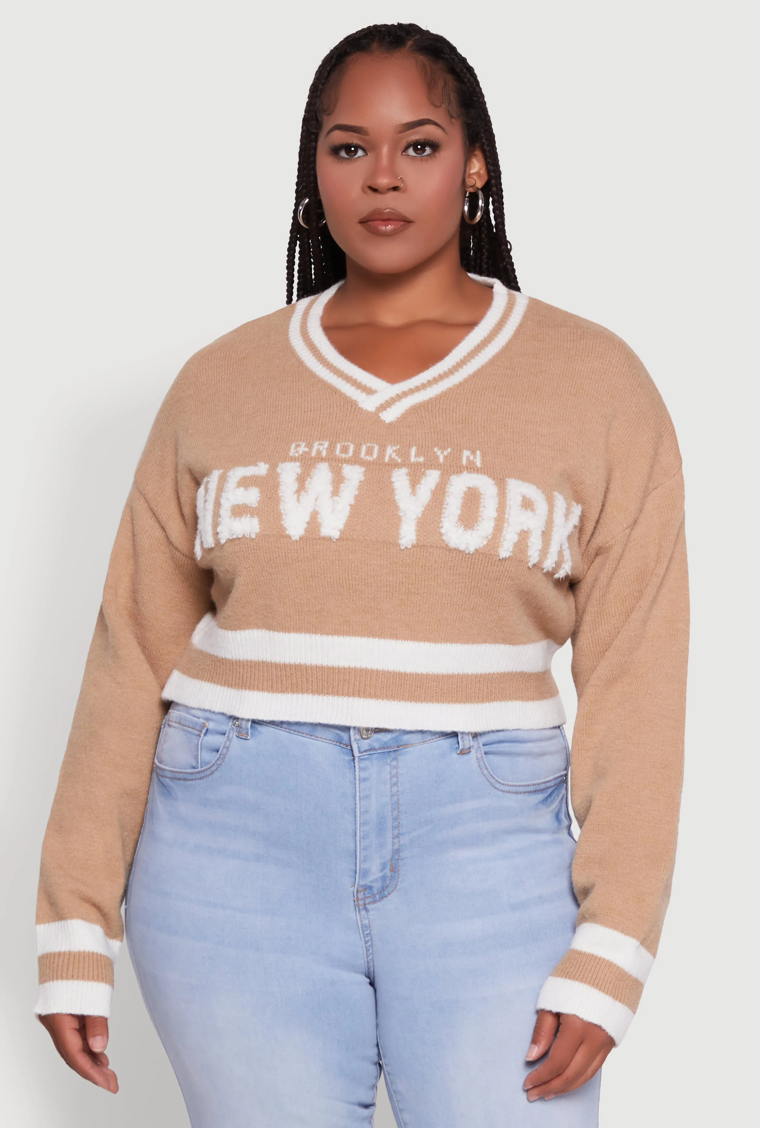 Plus Size Daisy Brooklyn New York Cropped Sweater sold by Rainbow product image thumbnail 2