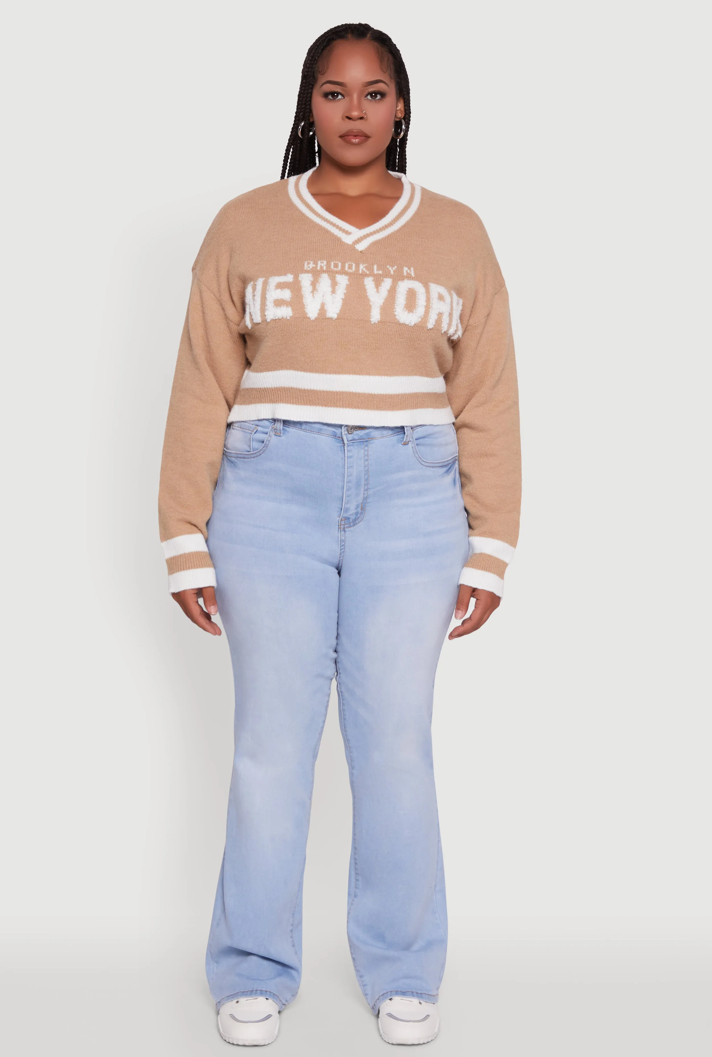 Plus Size Daisy Brooklyn New York Cropped Sweater sold by Rainbow product image thumbnail 3