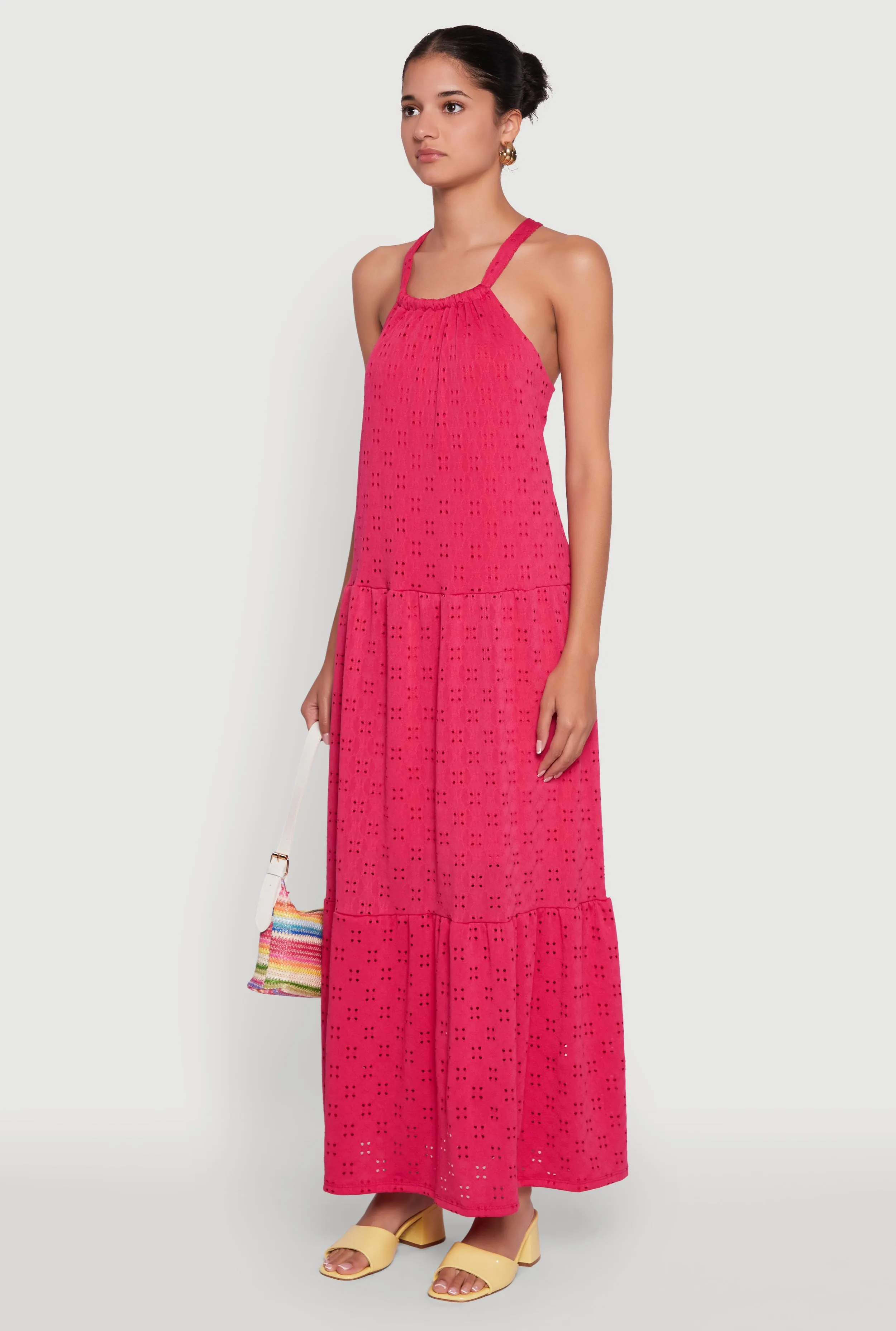 Eyelet Tiered A-Line Maxi Dress sold by Rainbow product image thumbnail 3