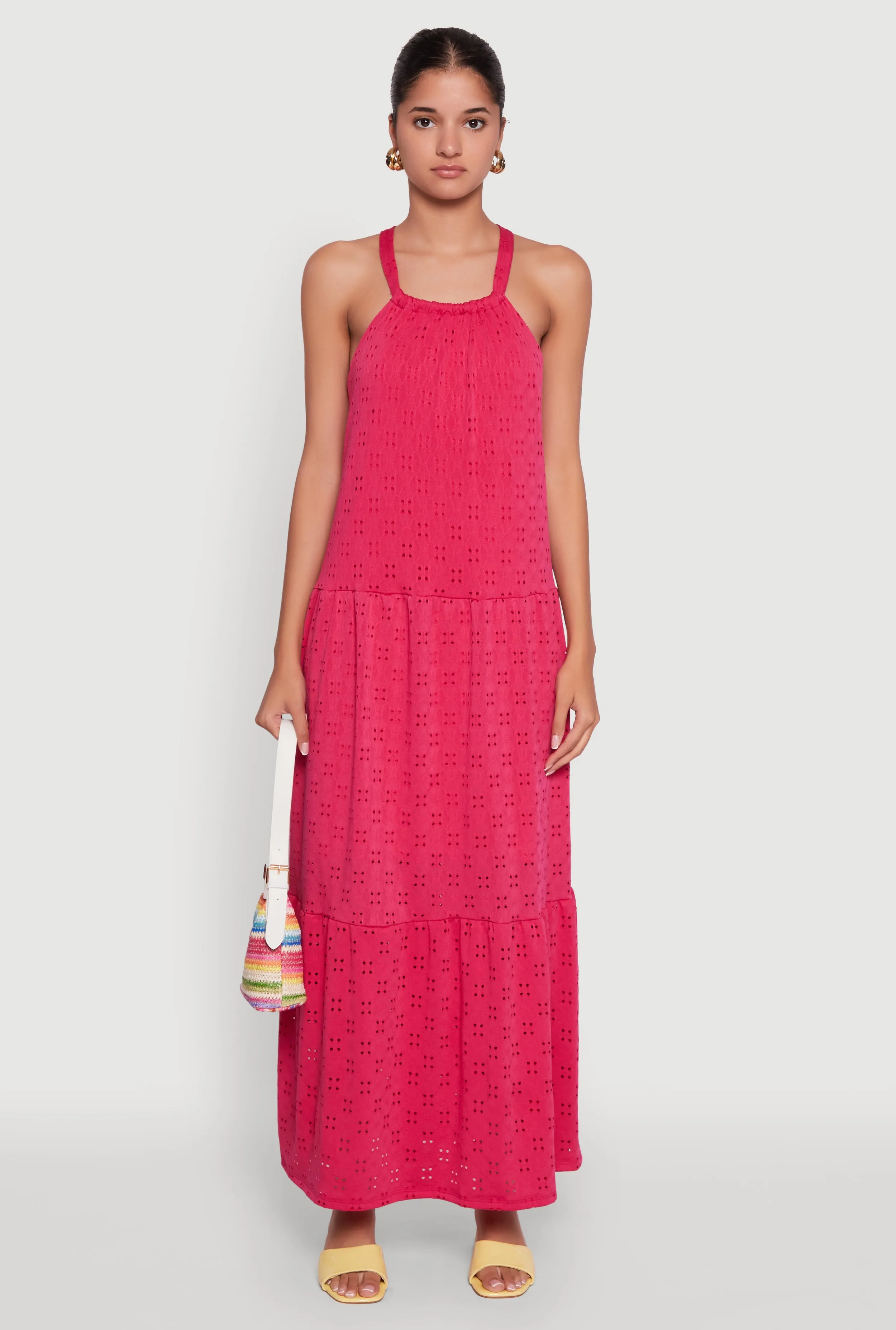 Eyelet Tiered A-Line Maxi Dress sold by Rainbow product image thumbnail 2