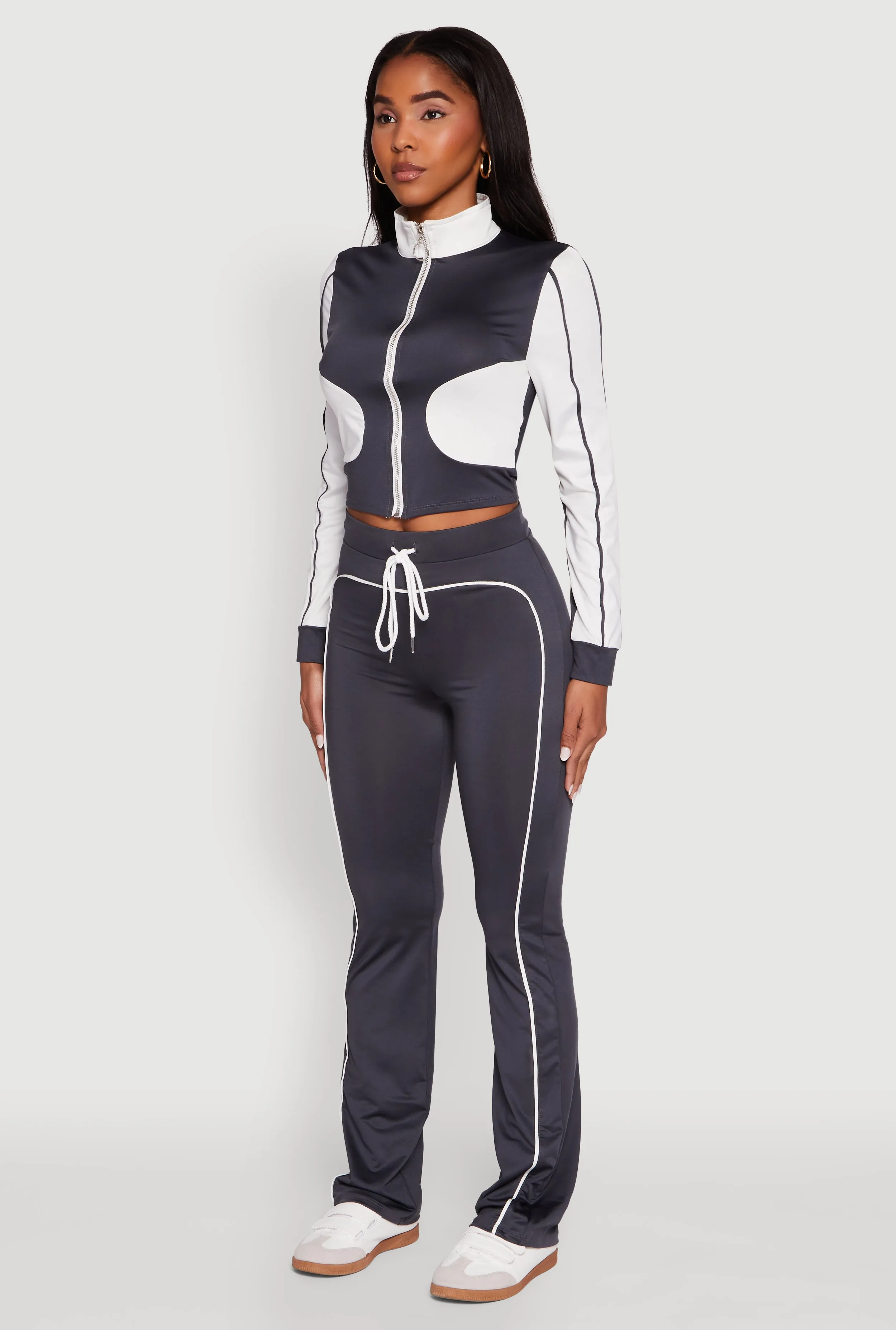 Color Block Long Sleeve O-Ring Zip Front Track Jacket sold by Rainbow product image thumbnail 5