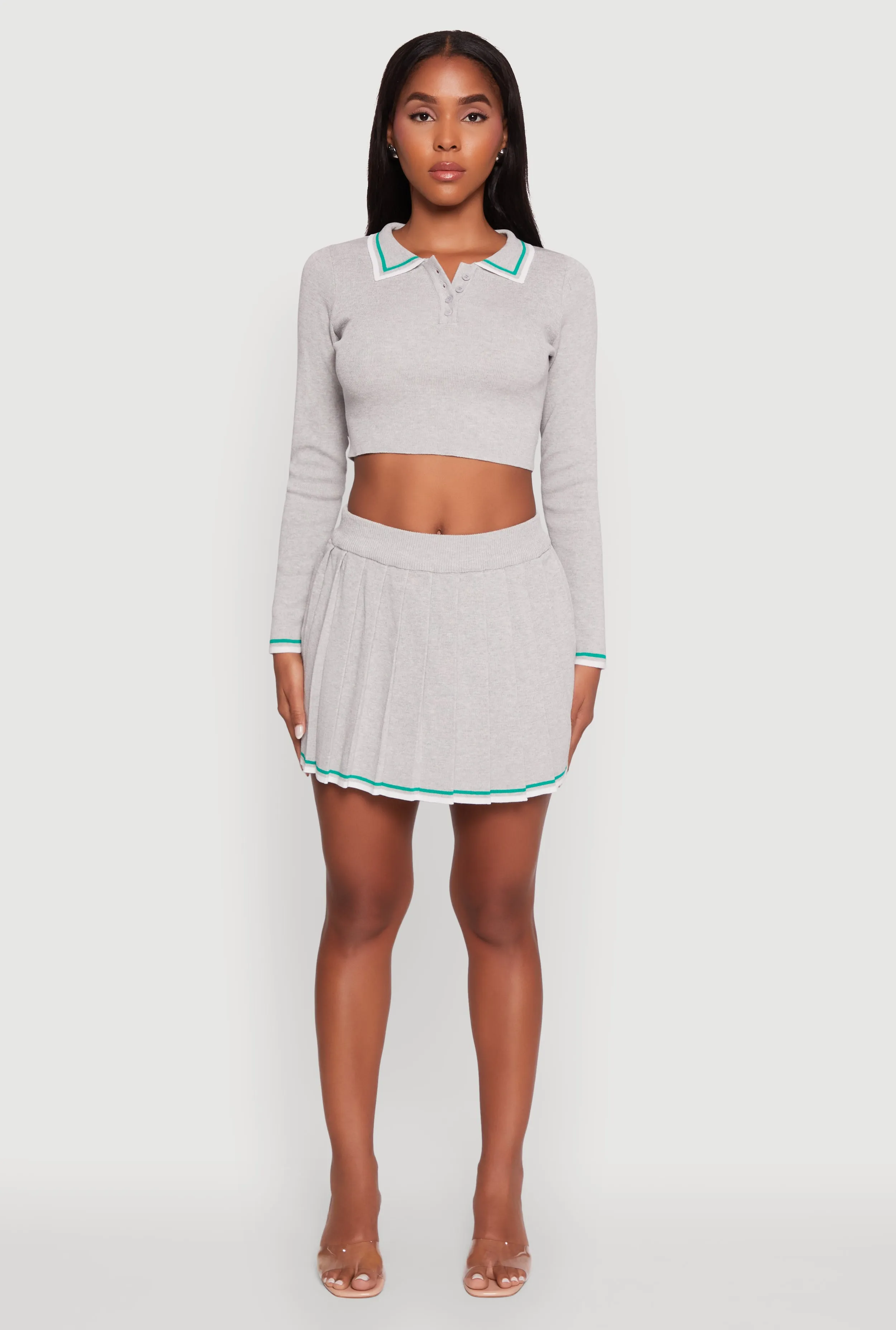 Daisy Contrast Trim Mini Pleated Tennis Skirt sold by Rainbow product image thumbnail 2