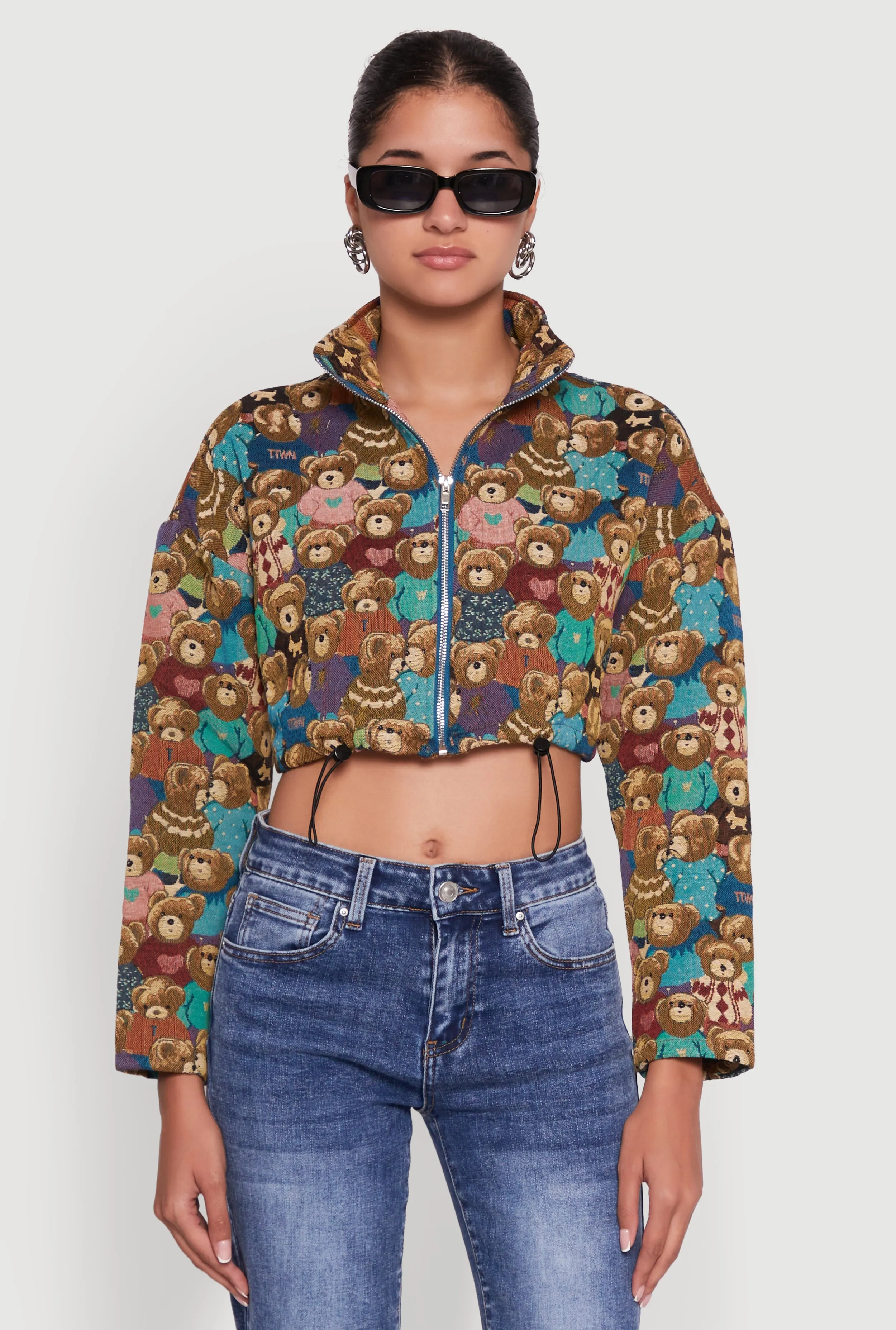 Daisy Patterned Jacquard Cropped Jacket sold by Rainbow product image thumbnail 2