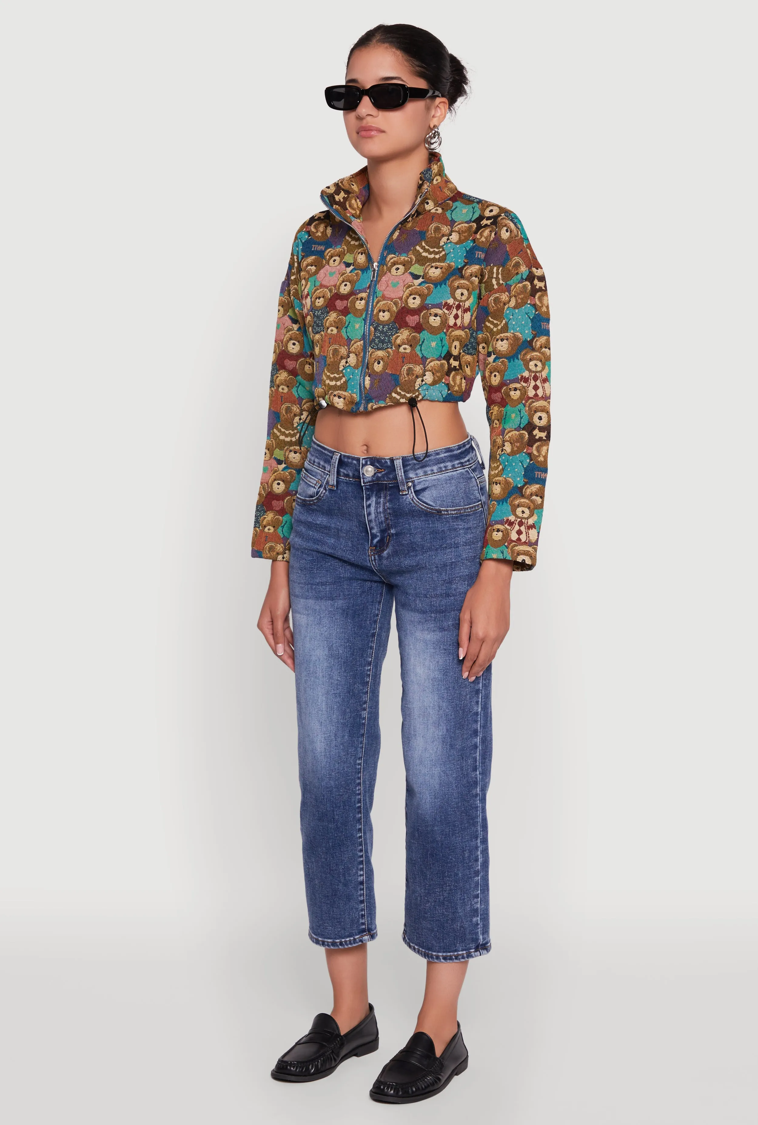 Daisy Patterned Jacquard Cropped Jacket sold by Rainbow product image thumbnail 5