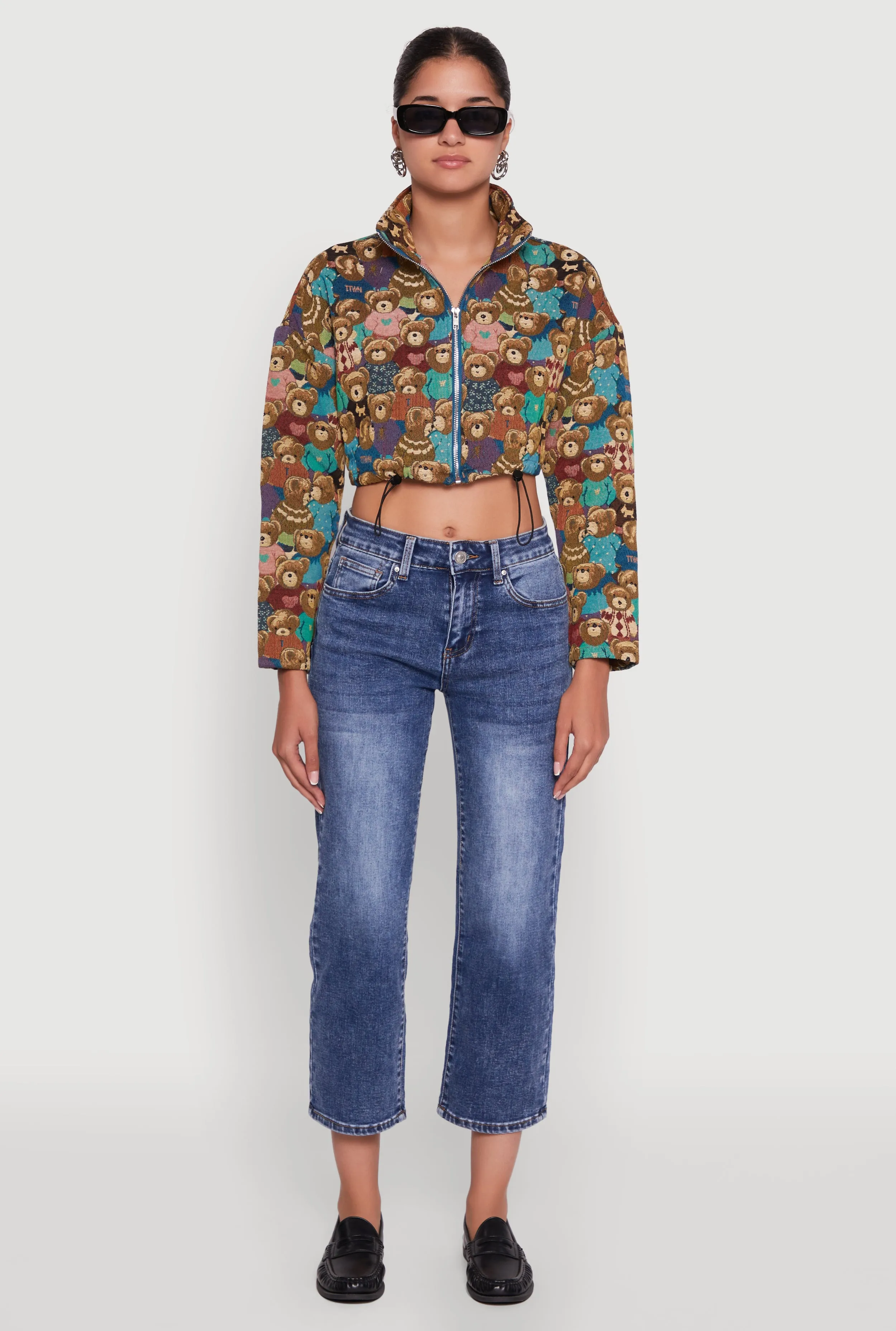 Daisy Patterned Jacquard Cropped Jacket sold by Rainbow product image thumbnail 3