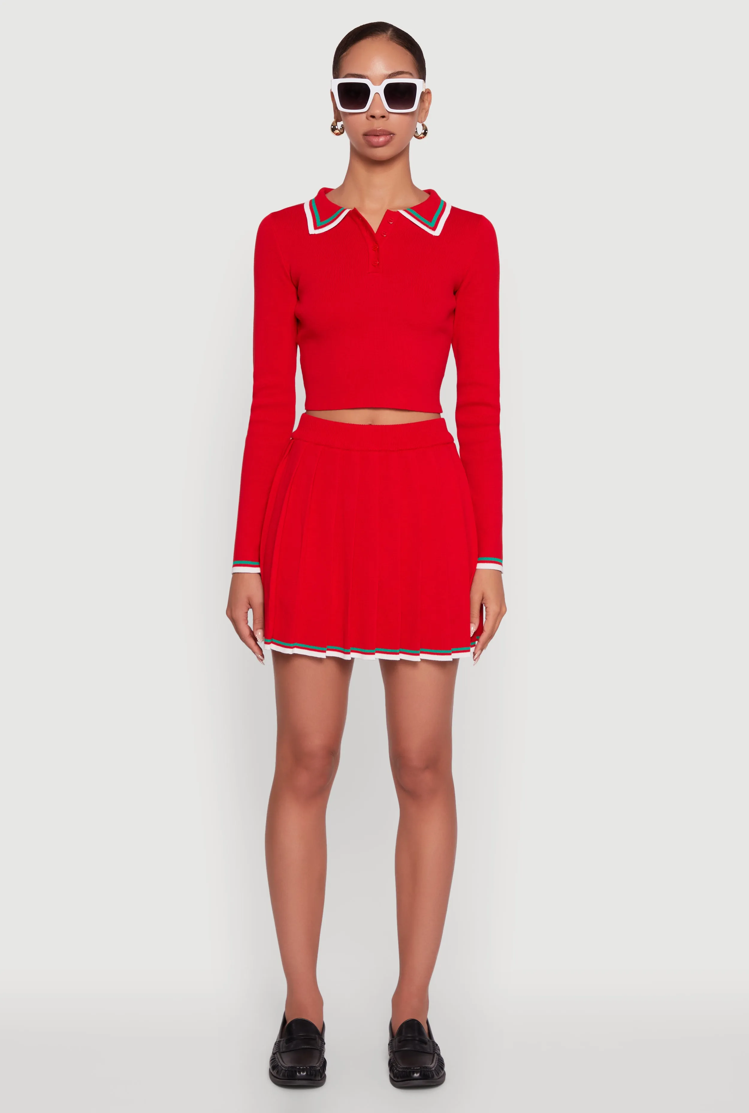 Daisy Contrast Trim Mini Pleated Tennis Skirt sold by Rainbow product image thumbnail 2