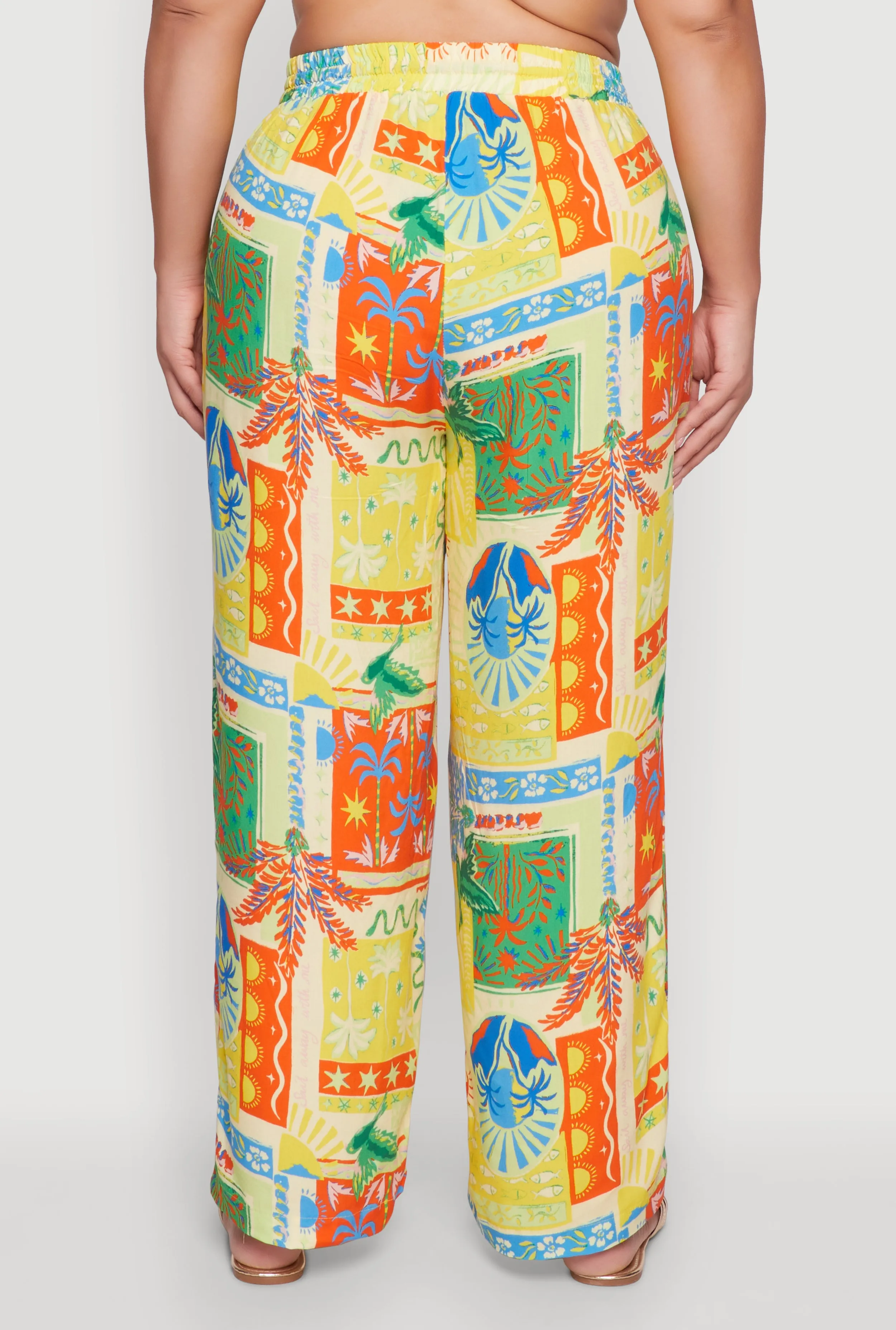 Plus Size High Waisted Floral Print Palazzo Pants sold by Rainbow product image thumbnail 5