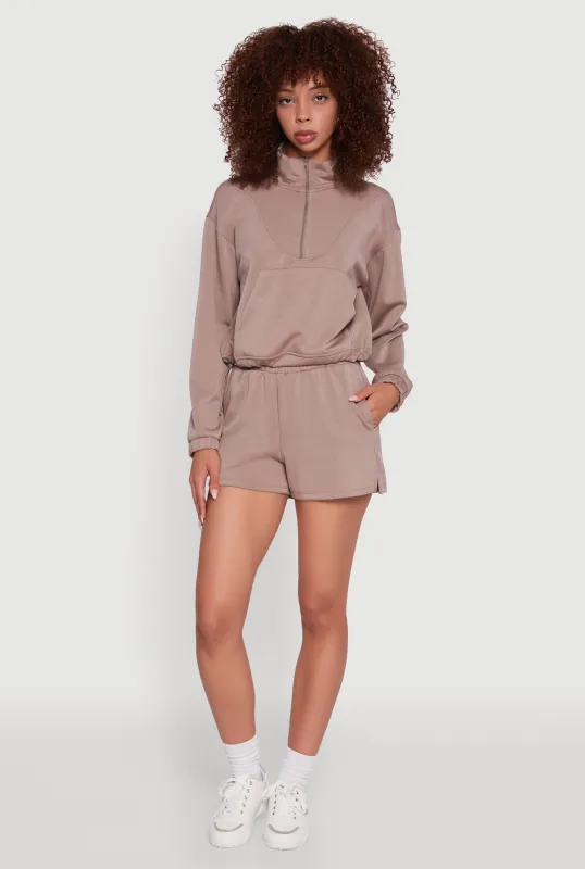 Elastic Waist Side Slit Sweatshorts sold by Rainbow