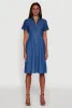 Denim Button Front Midi Shirt Dress sold by Rainbow