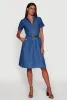 Denim Button Front Midi Shirt Dress sold by Rainbow