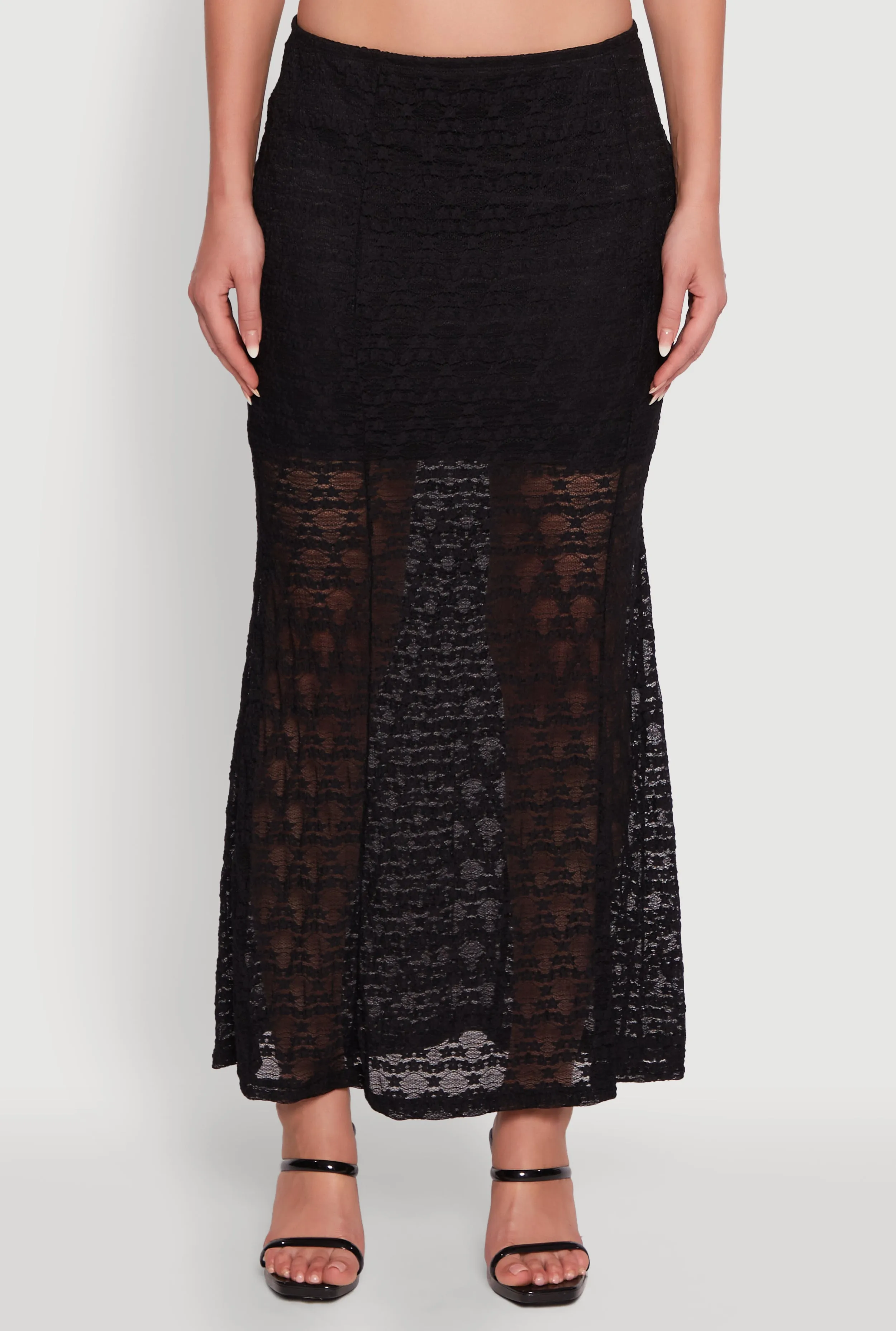 Iris Floral Lace Overlay Maxi Skirt sold by Rainbow product image thumbnail 3
