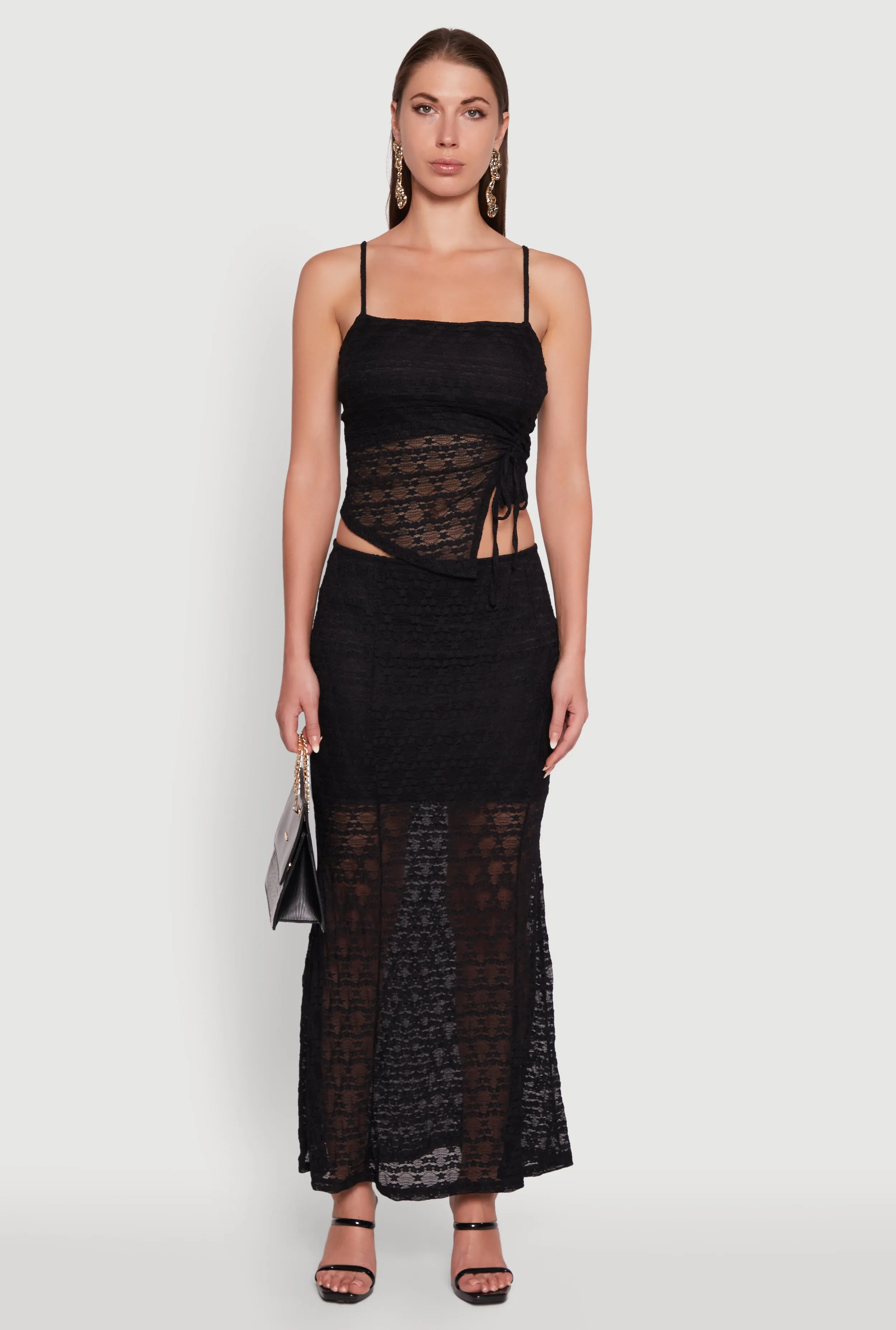 Iris Floral Lace Overlay Maxi Skirt sold by Rainbow product image thumbnail 2