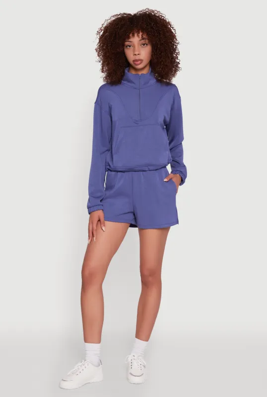 Elastic Waist Side Slit Sweatshorts sold by Rainbow
