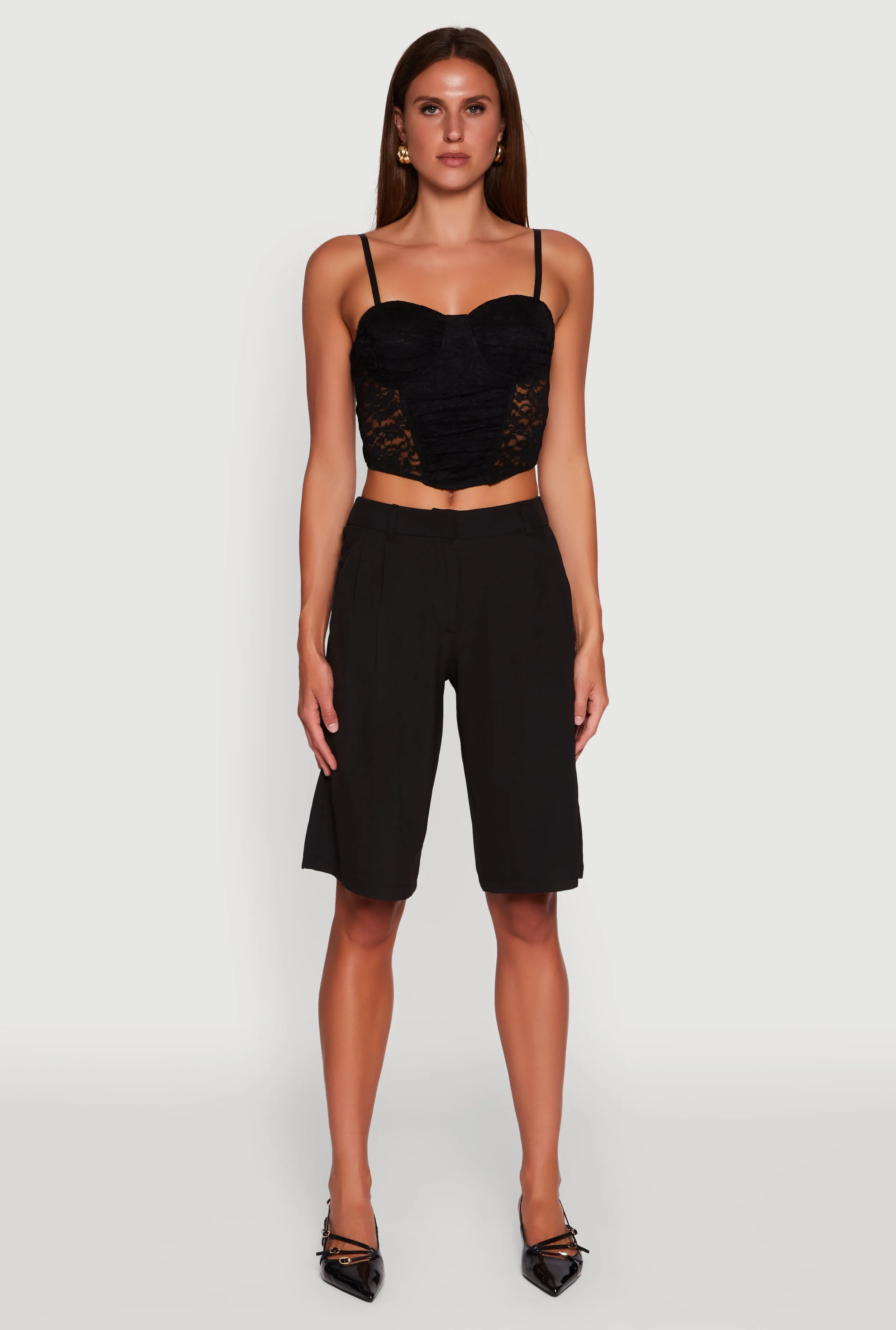 Floral Lace Cropped Sweetheart Bustier Top sold by Rainbow product image thumbnail 3