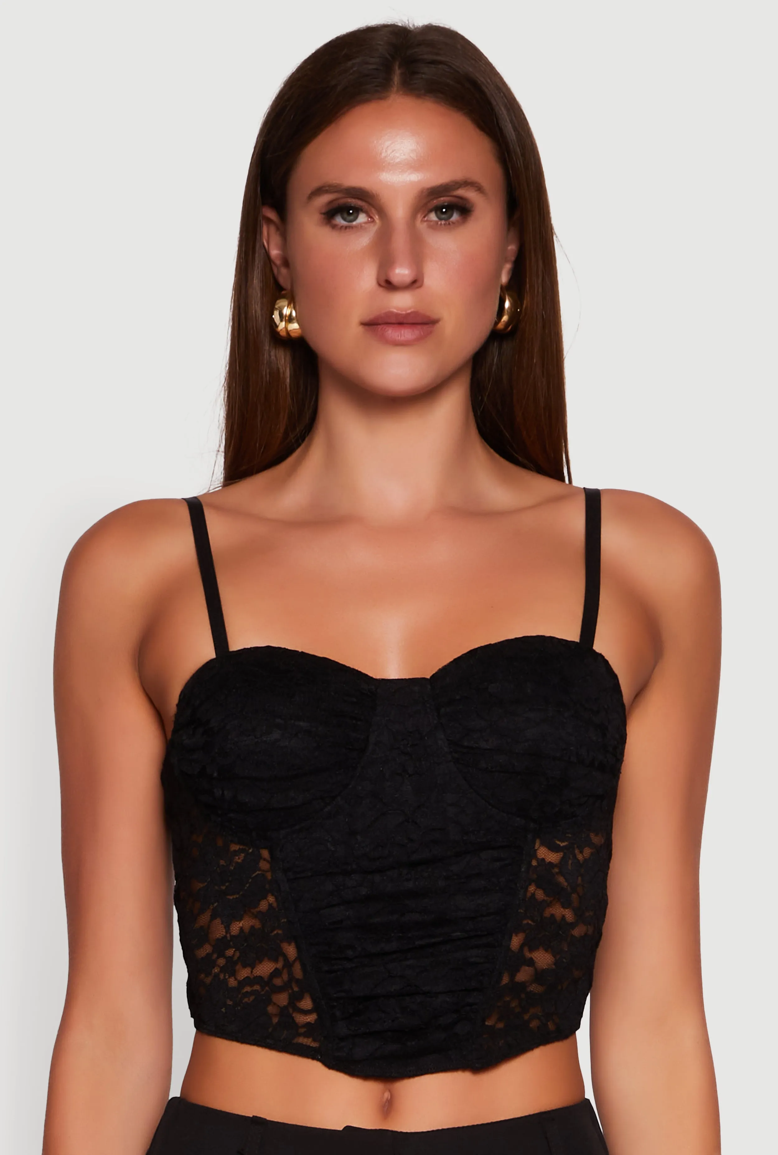 Floral Lace Cropped Sweetheart Bustier Top sold by Rainbow product image thumbnail 2