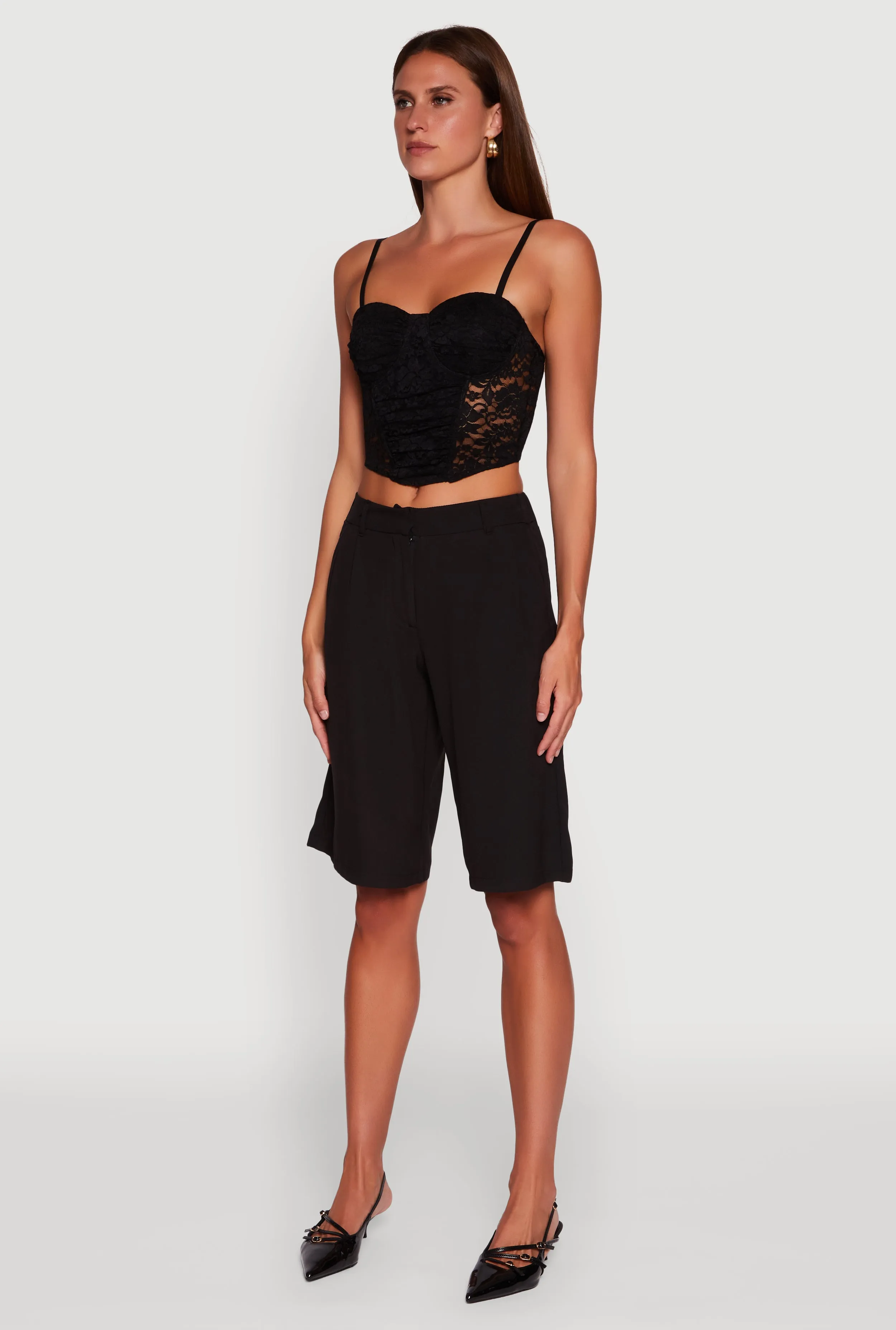 Floral Lace Cropped Sweetheart Bustier Top sold by Rainbow product image thumbnail 5