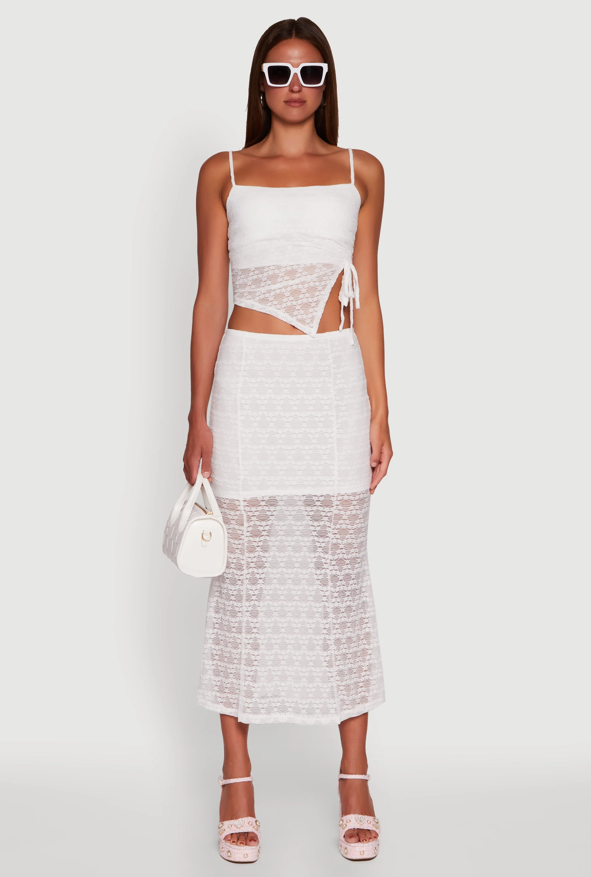 Iris Floral Lace Overlay Maxi Skirt sold by Rainbow product image thumbnail 2