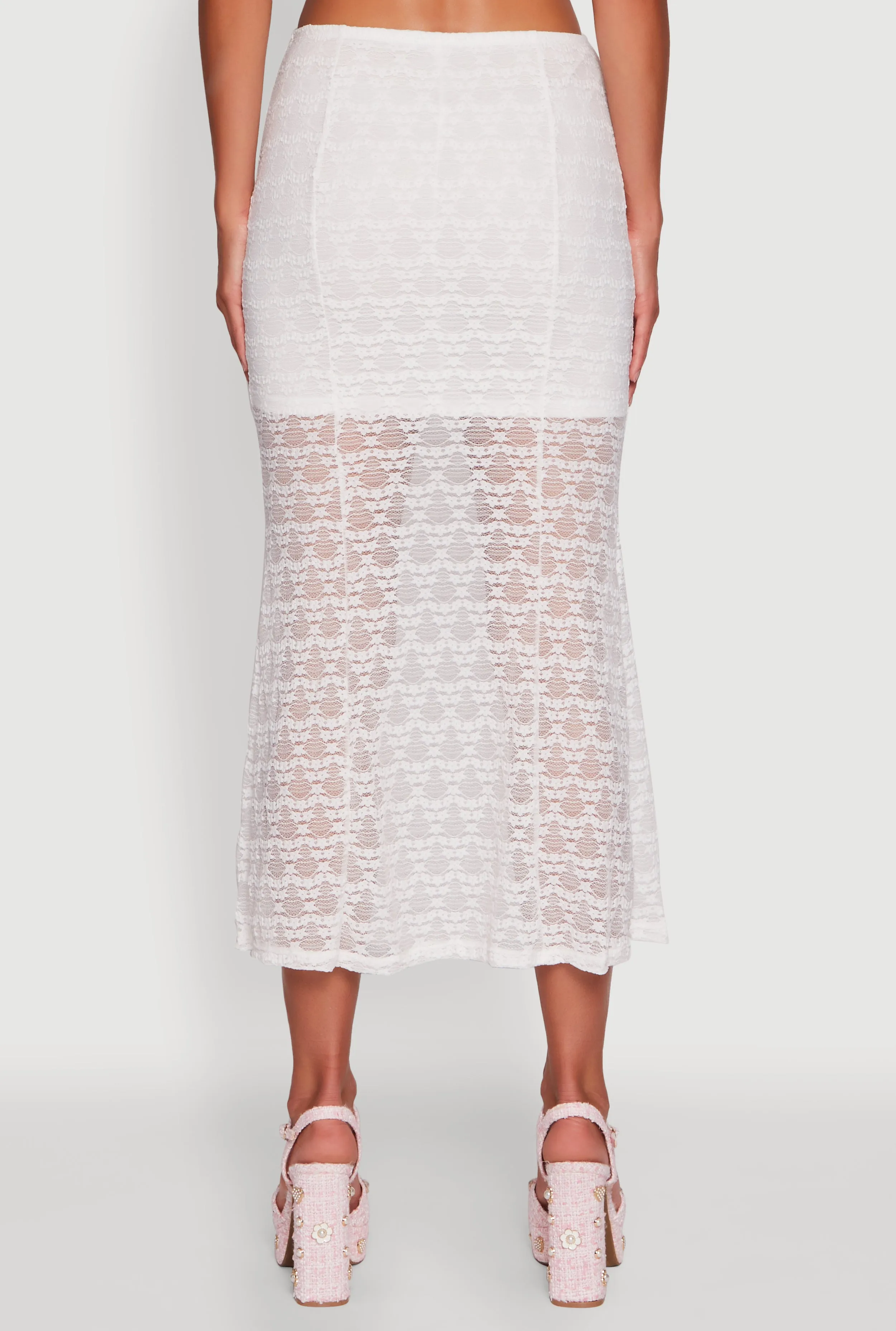 Iris Floral Lace Overlay Maxi Skirt sold by Rainbow product image thumbnail 5