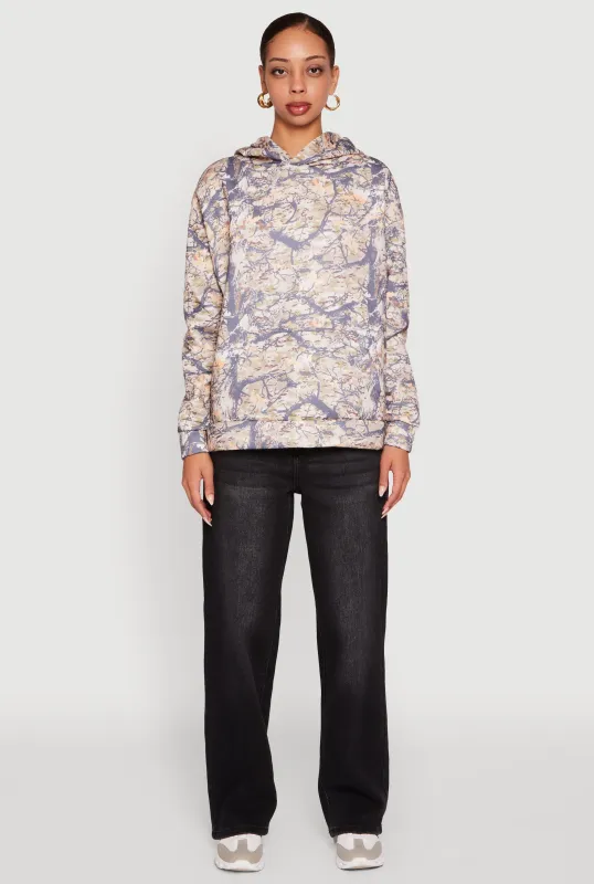 Fleece Forest Camo Pullover Hoodie sold by Rainbow