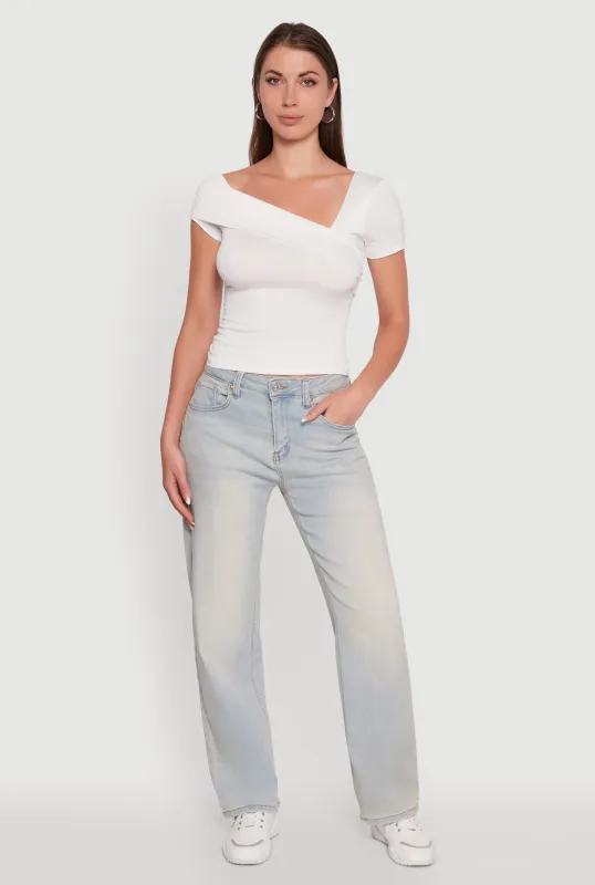 Iris Fold Over One Shoulder Top sold by Rainbow