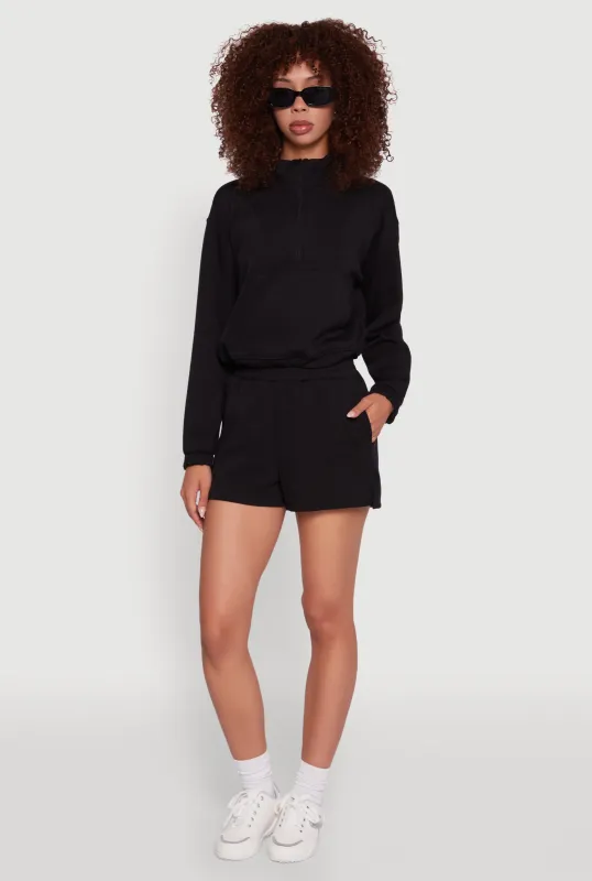 Elastic Waist Side Slit Sweatshorts sold by Rainbow