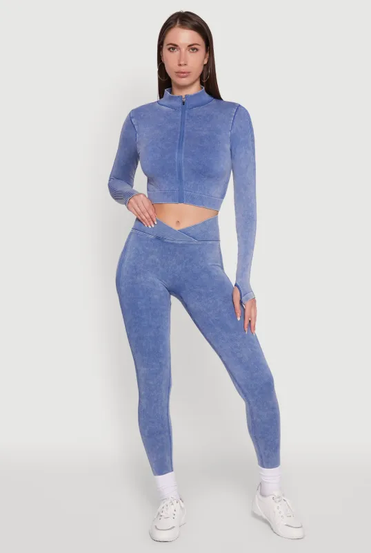 Seamless Mineral Wash Ruched High Waisted Leggings sold by Rainbow