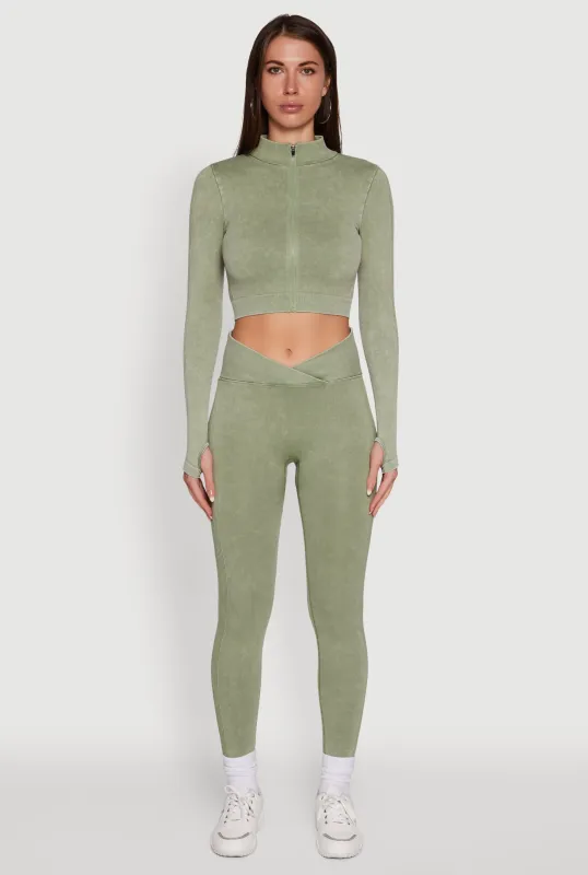 Seamless Mineral Wash Ruched High Waisted Leggings sold by Rainbow